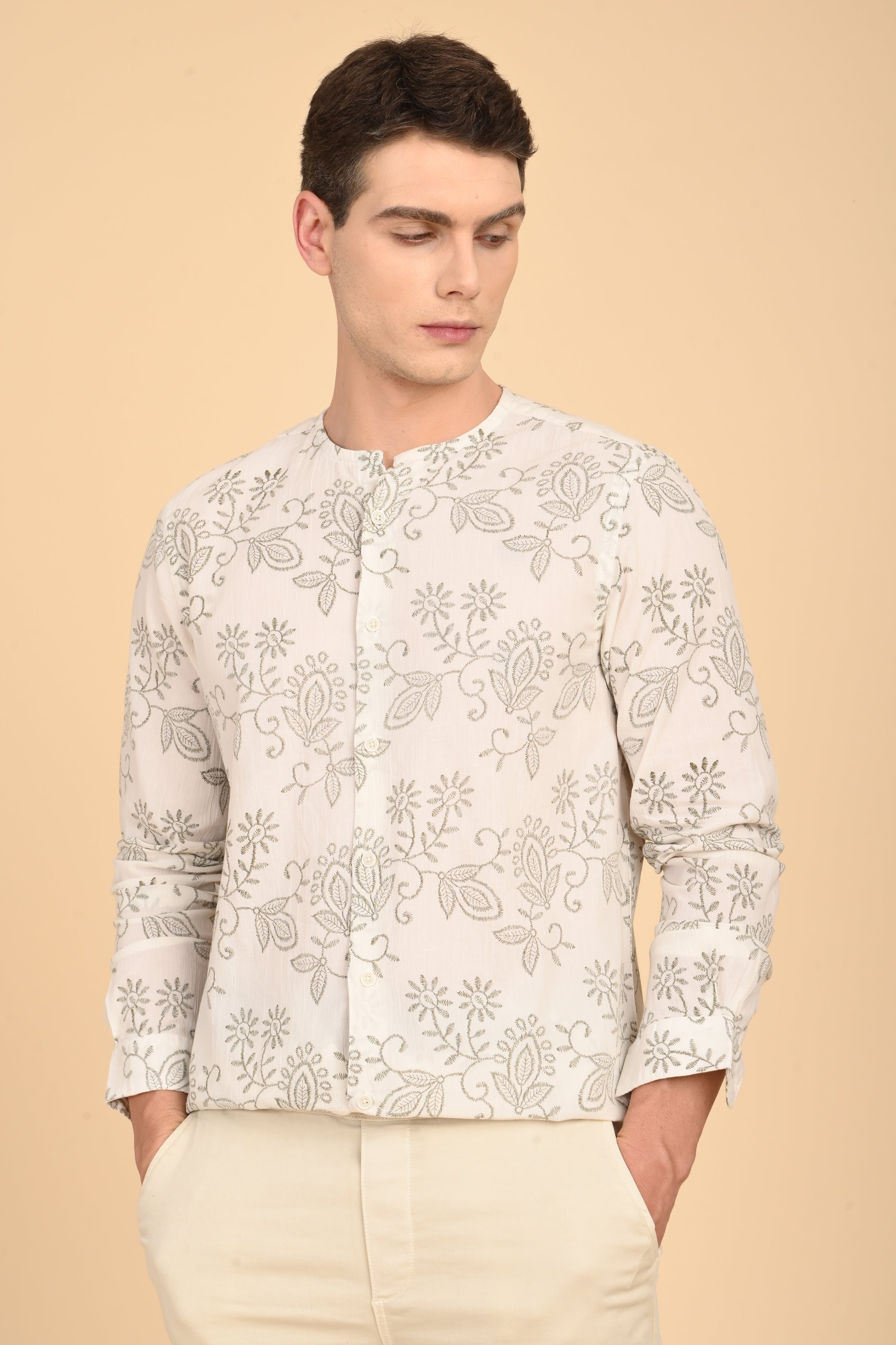 Men Crinkle Printed Shirt