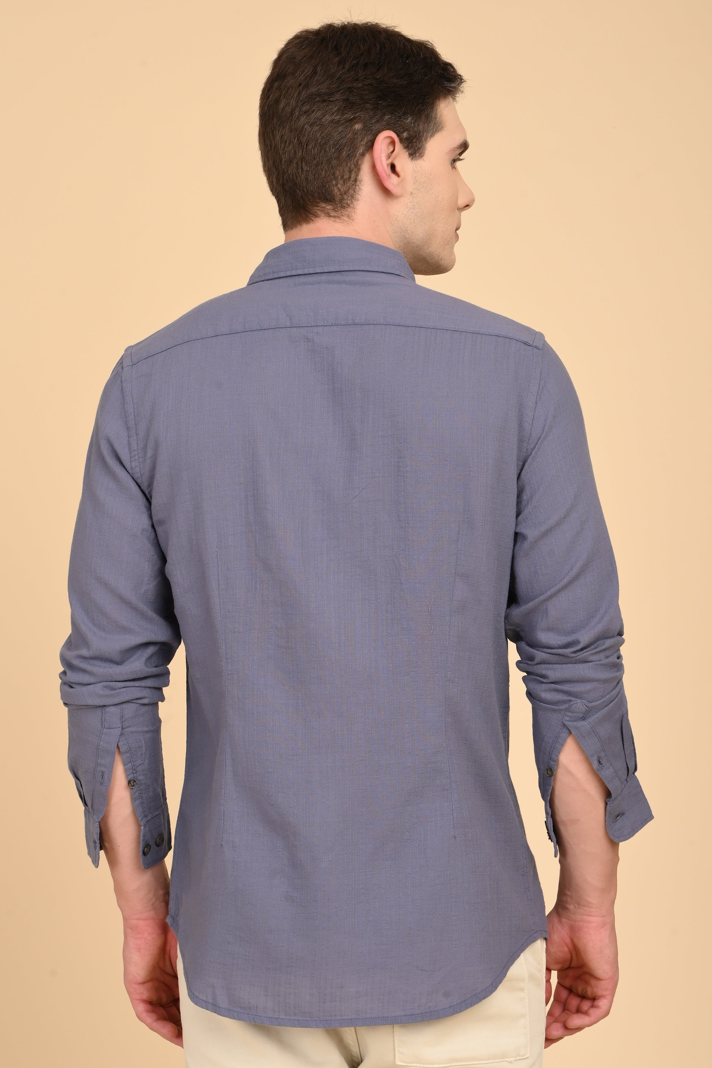 Men Mac Minimal Dobby Solid Shirt Lavender