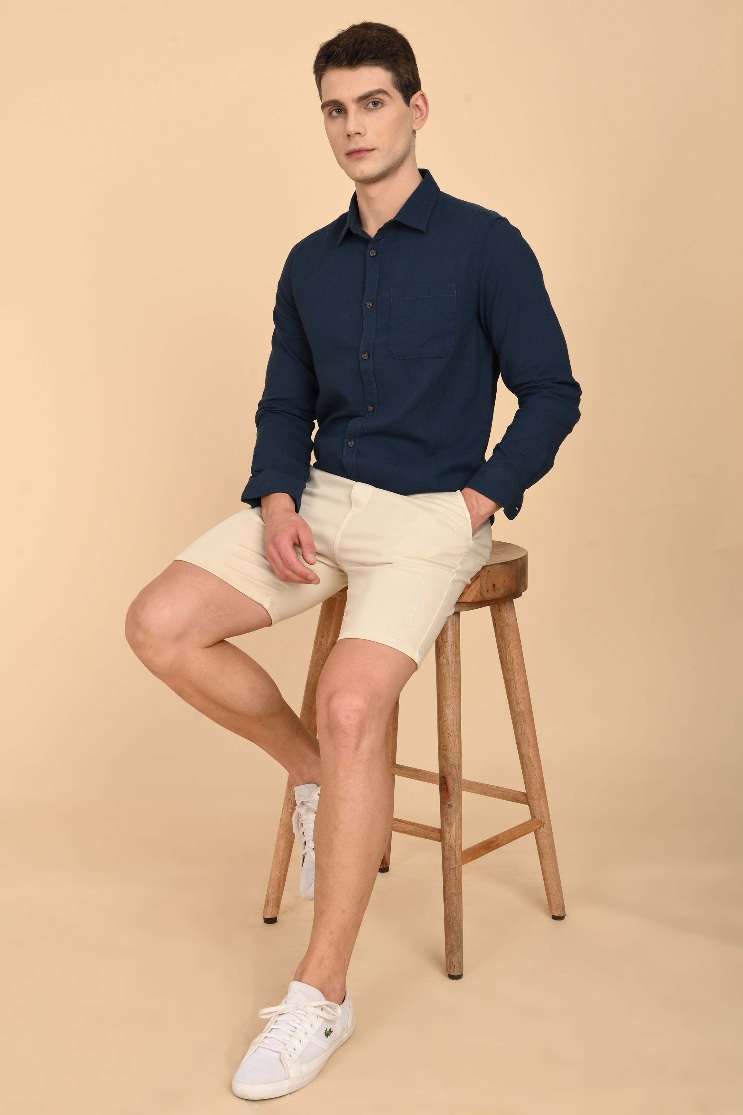 Men Mac Minimal Dobby Solid Shirt Navy