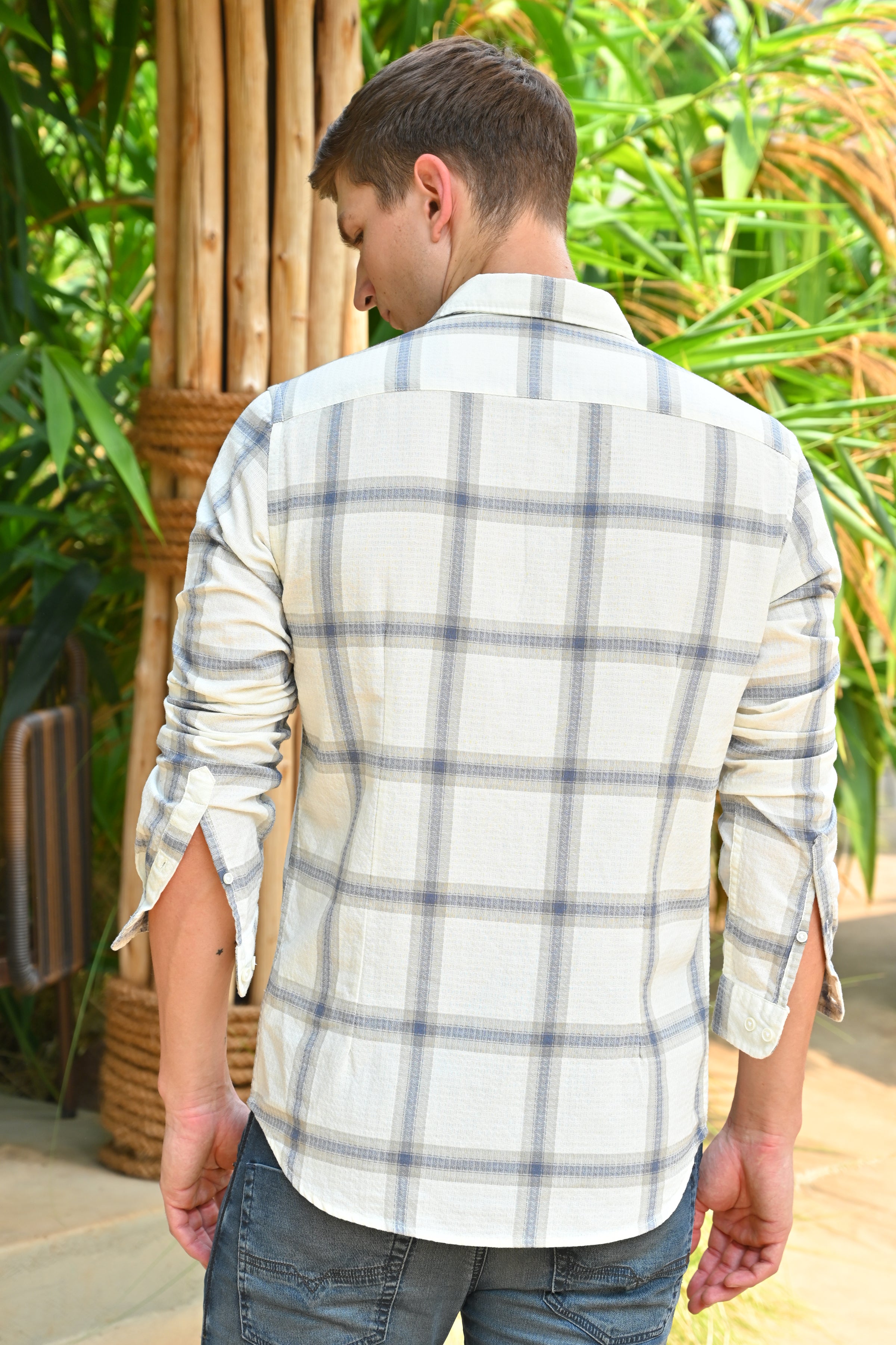 Men Structured Check Shirt
