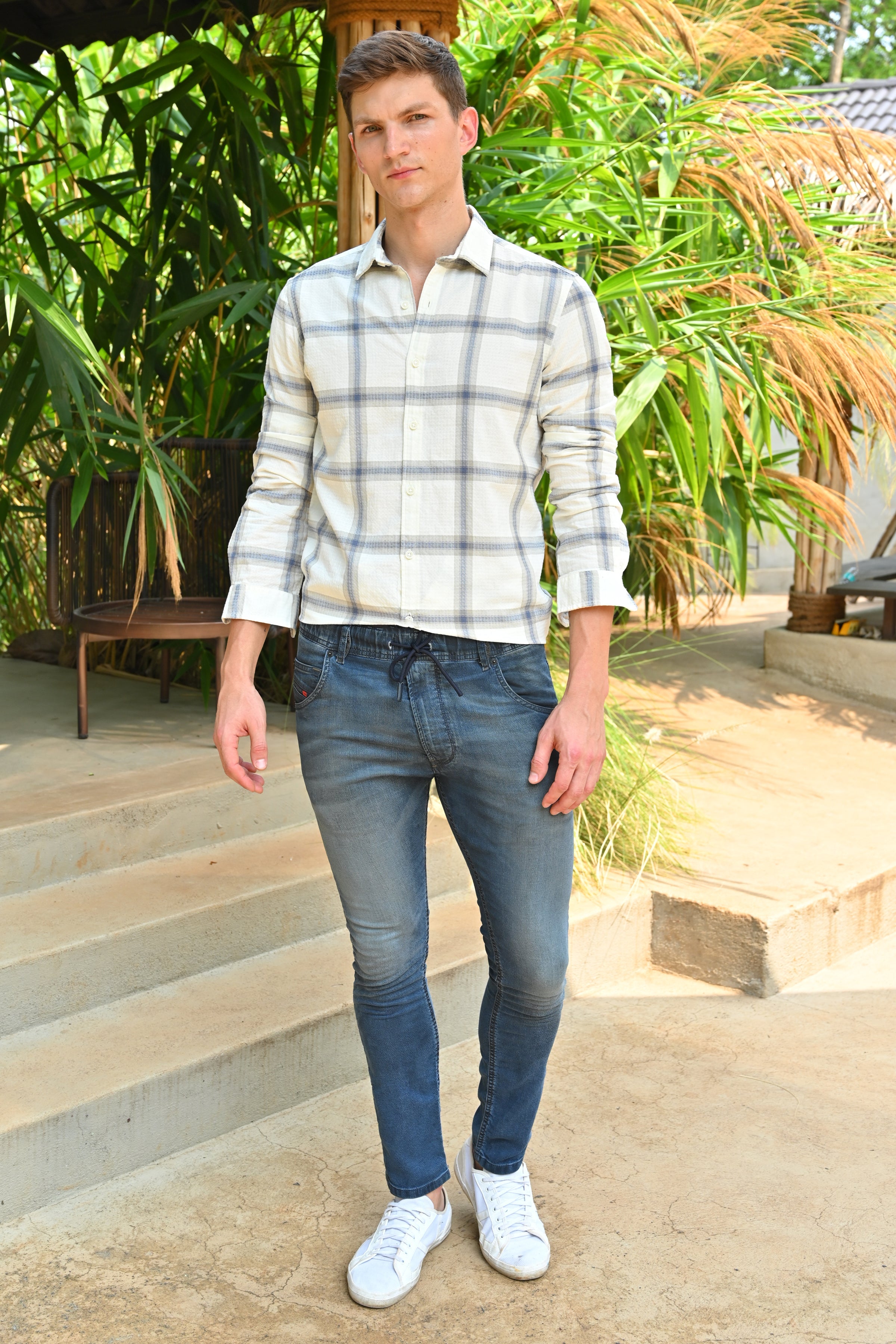 Men Structured Check Shirt