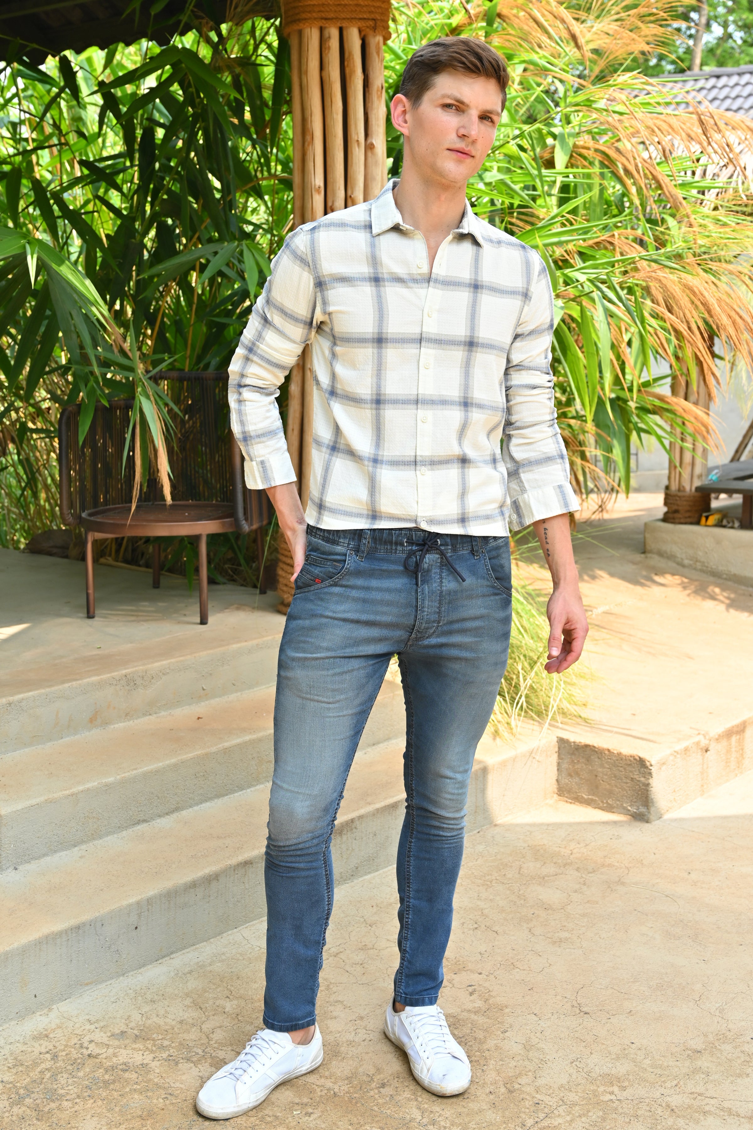 Men Structured Check Shirt