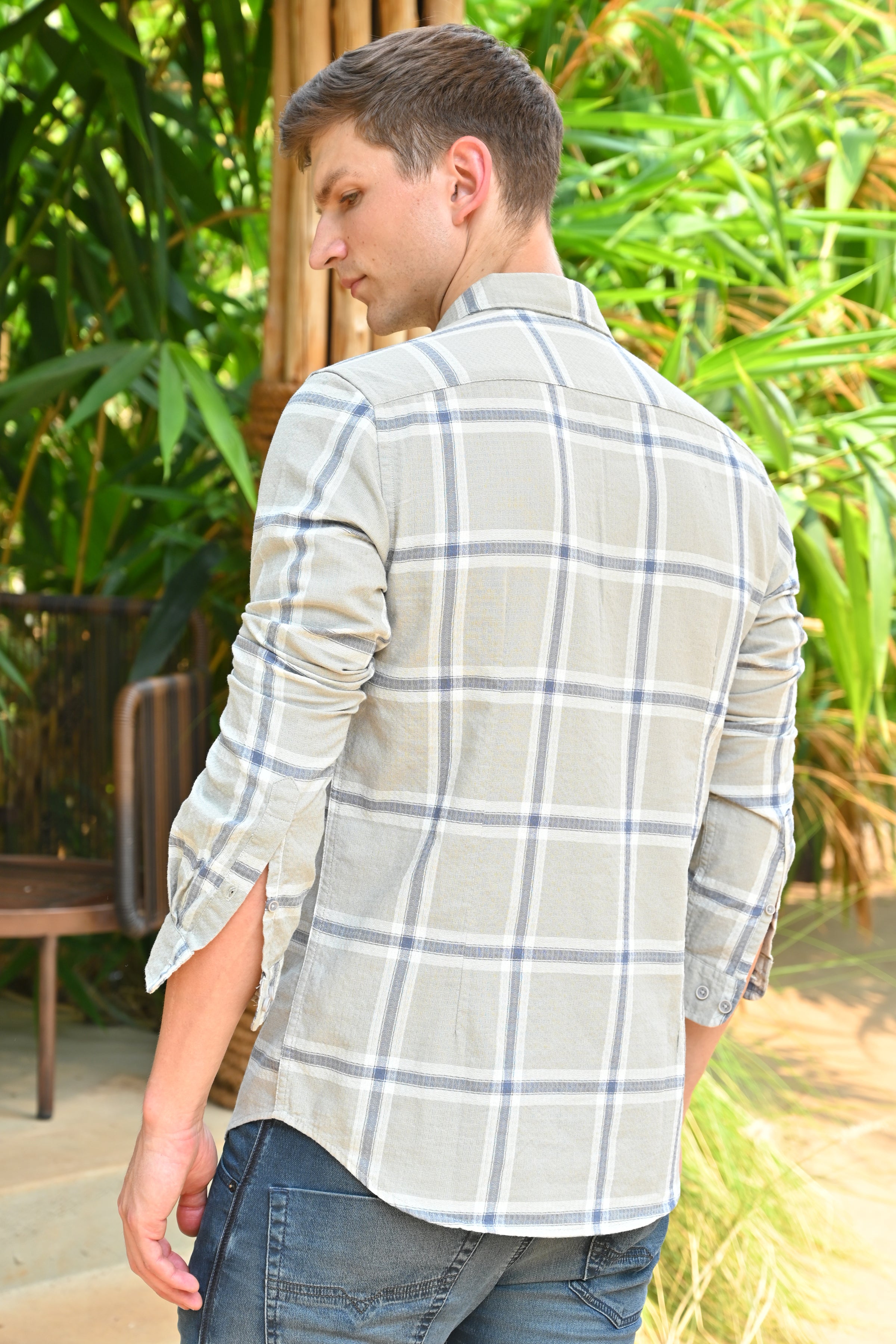 Men Structured Check Shirt