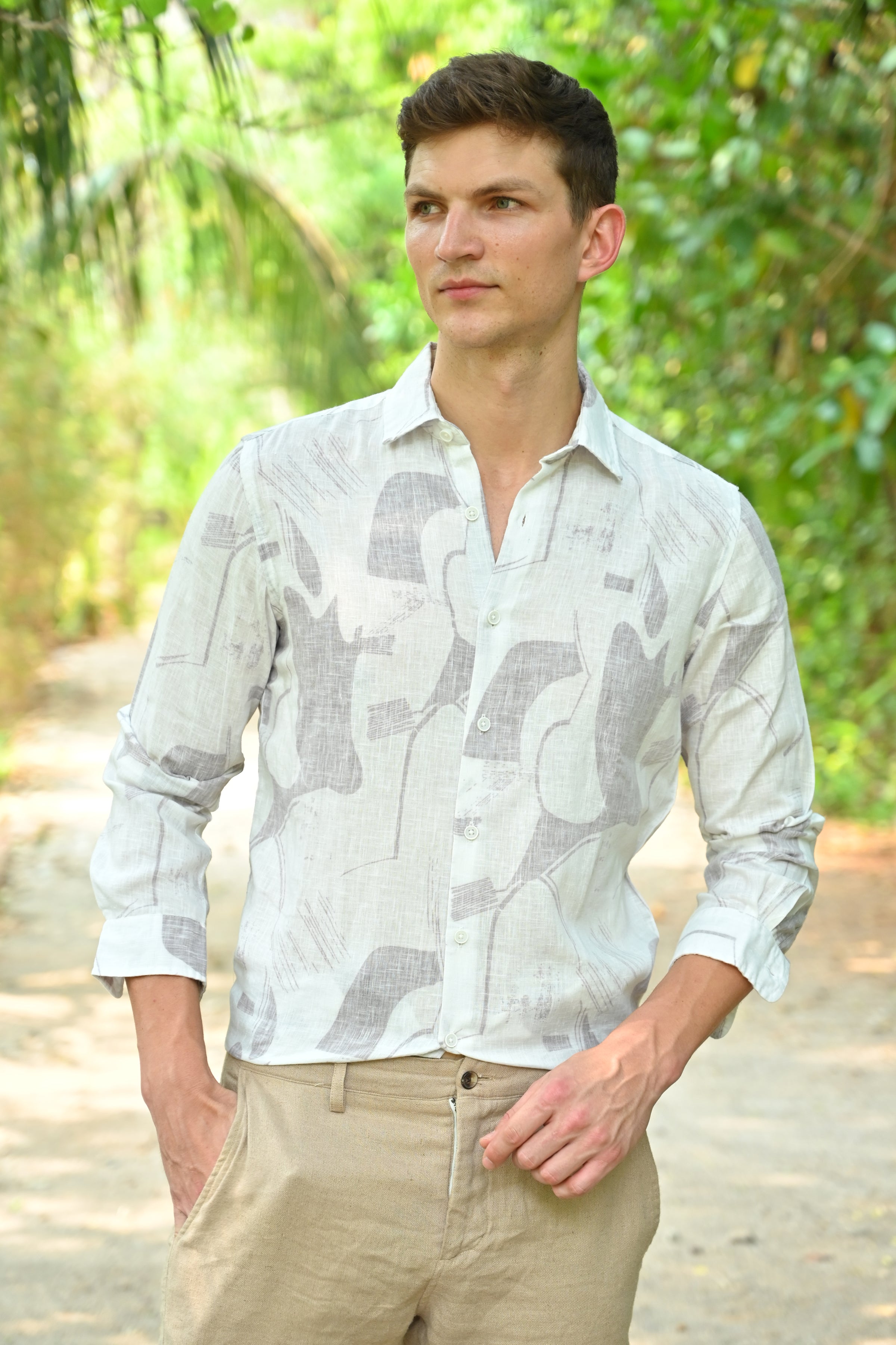 Men Viscose Blend Printed Shirt