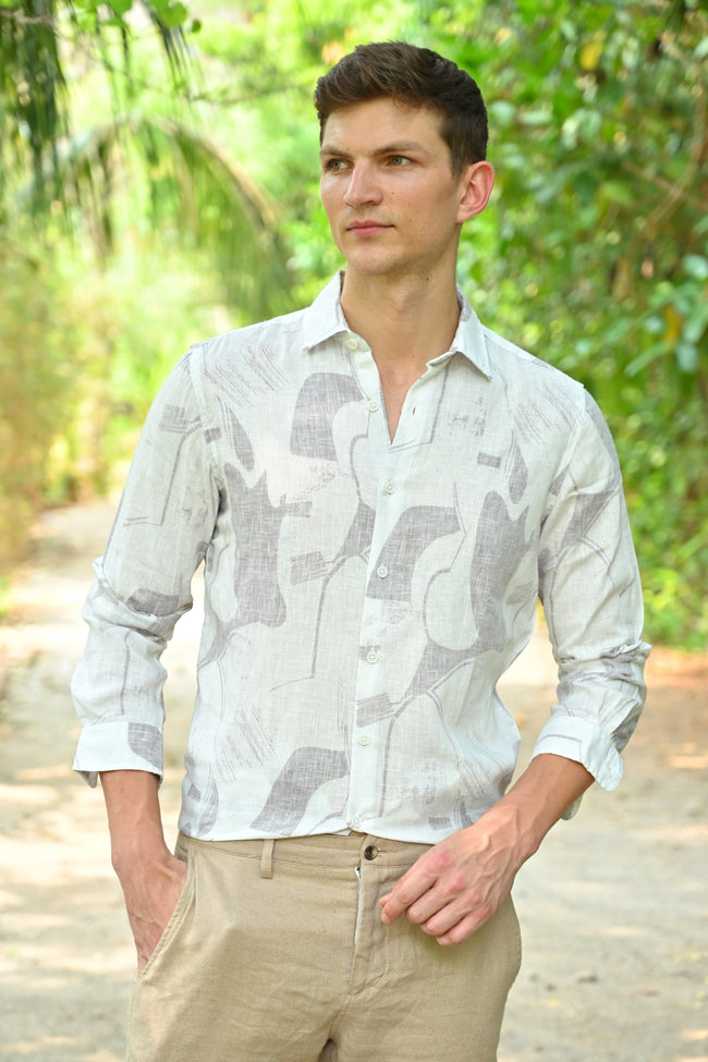 Men Viscose Blend Printed Shirt