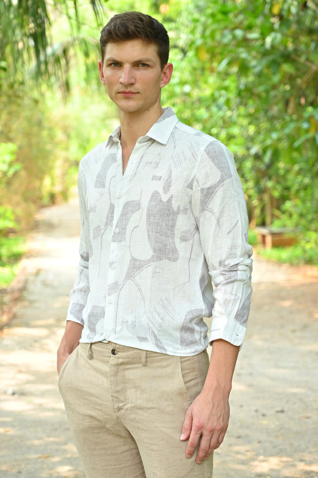 Men Viscose Blend Printed Shirt