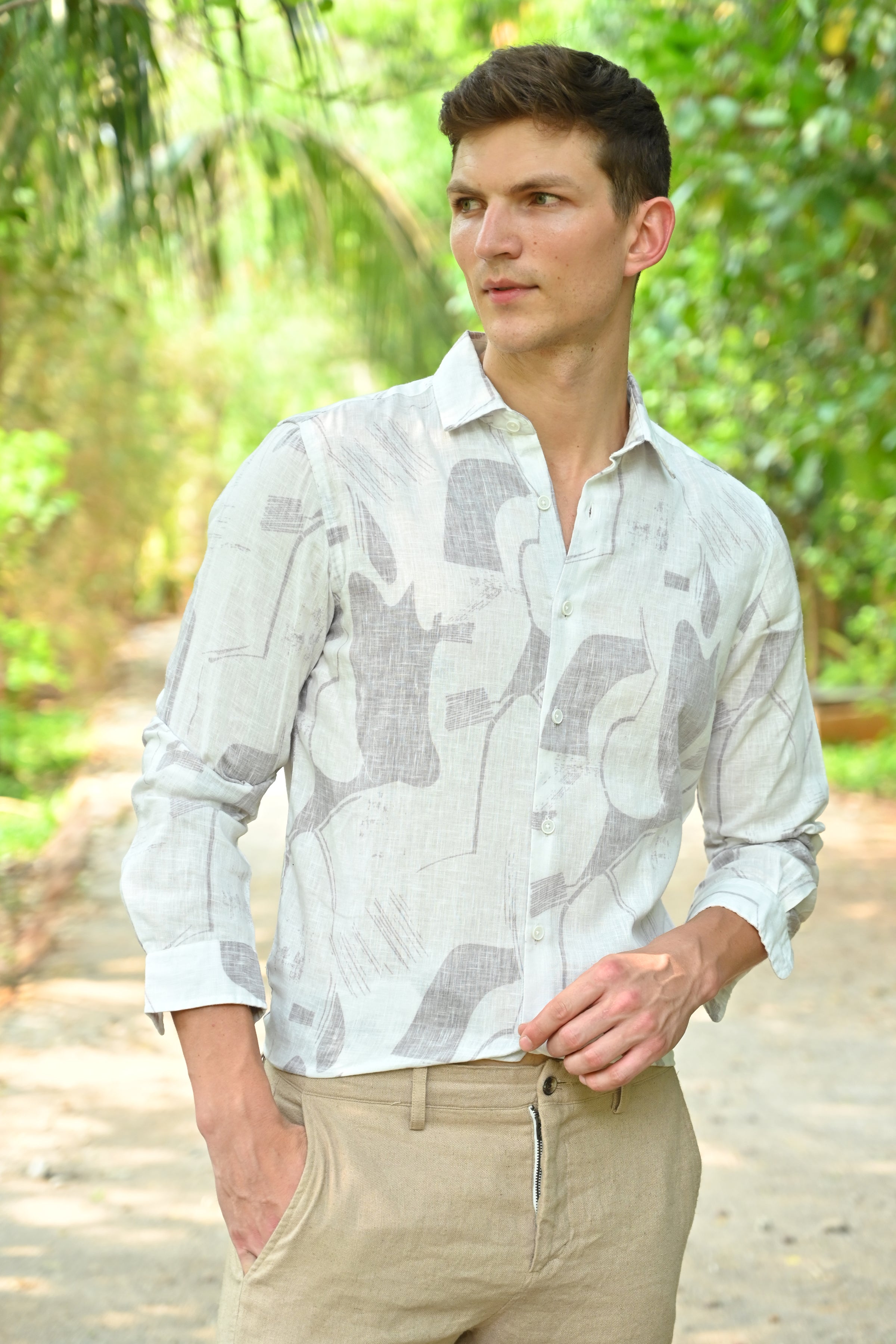 Men Viscose Blend Printed Shirt