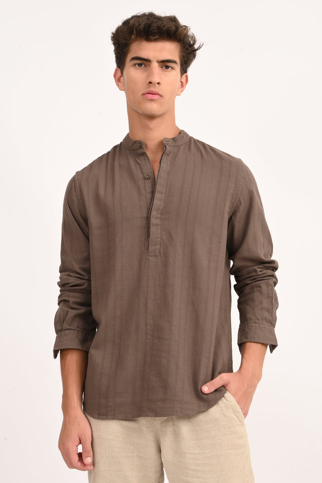 Men Dobby Striped Shirt