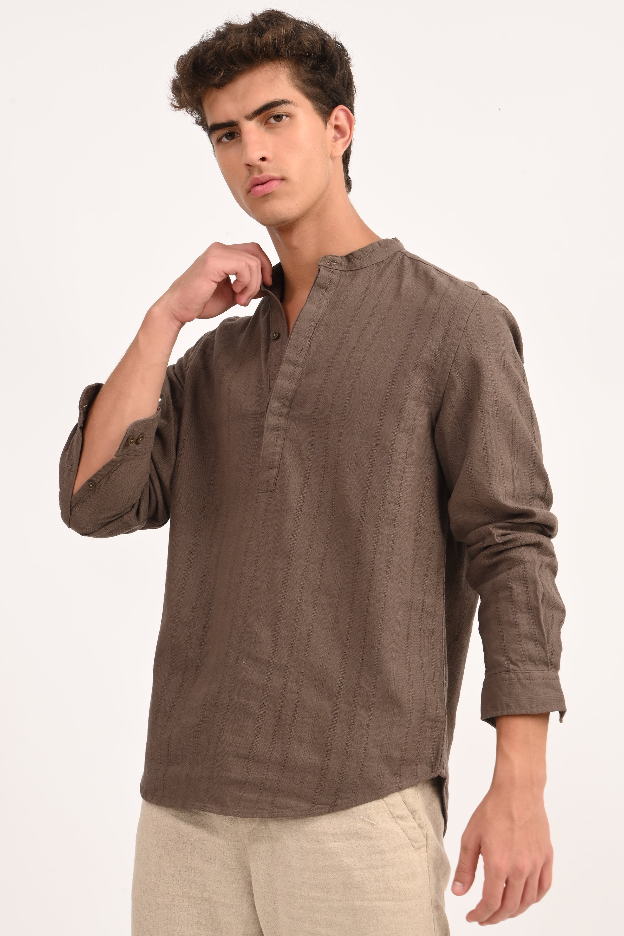 Men Dobby Striped Shirt