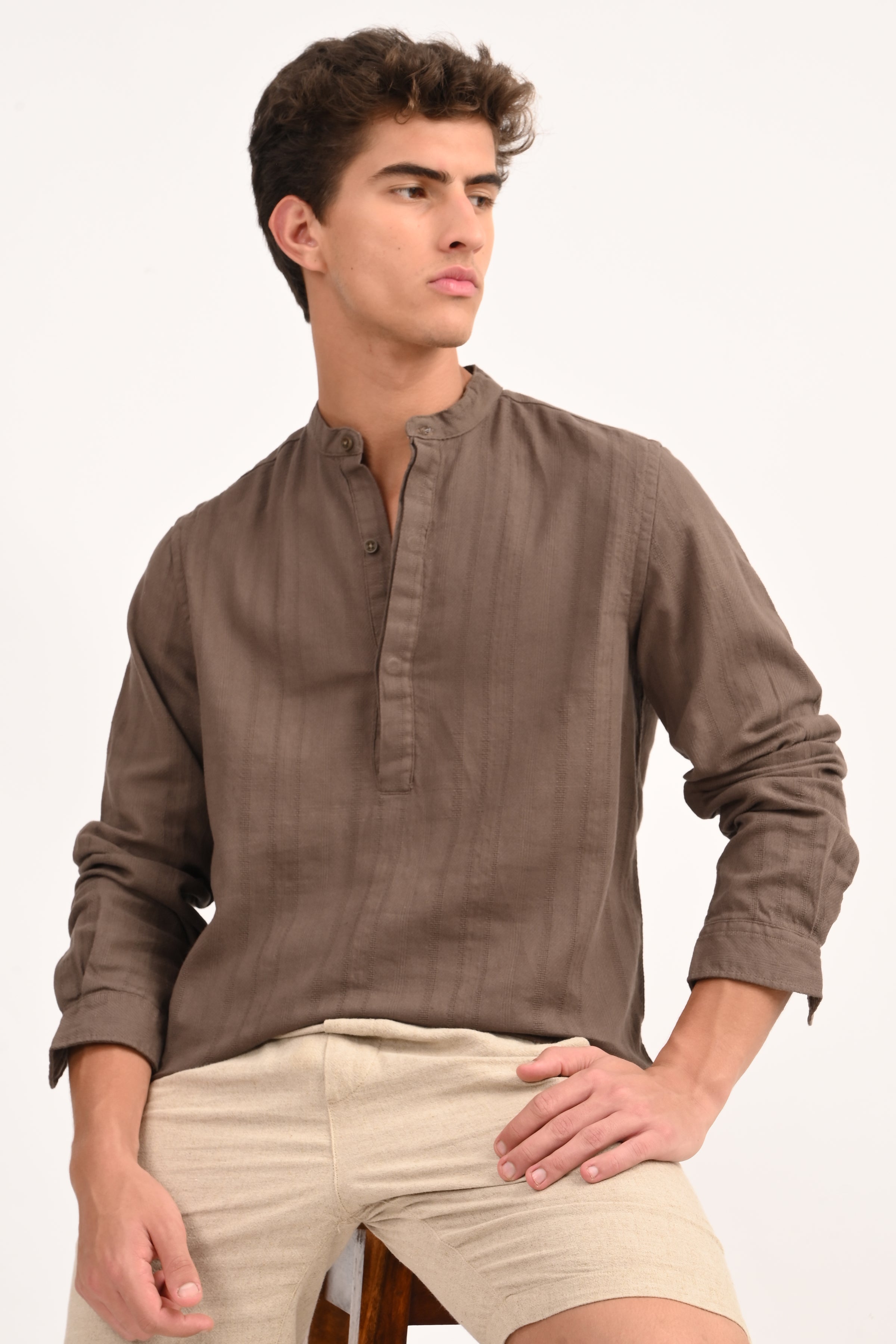 Men Dobby Striped Shirt