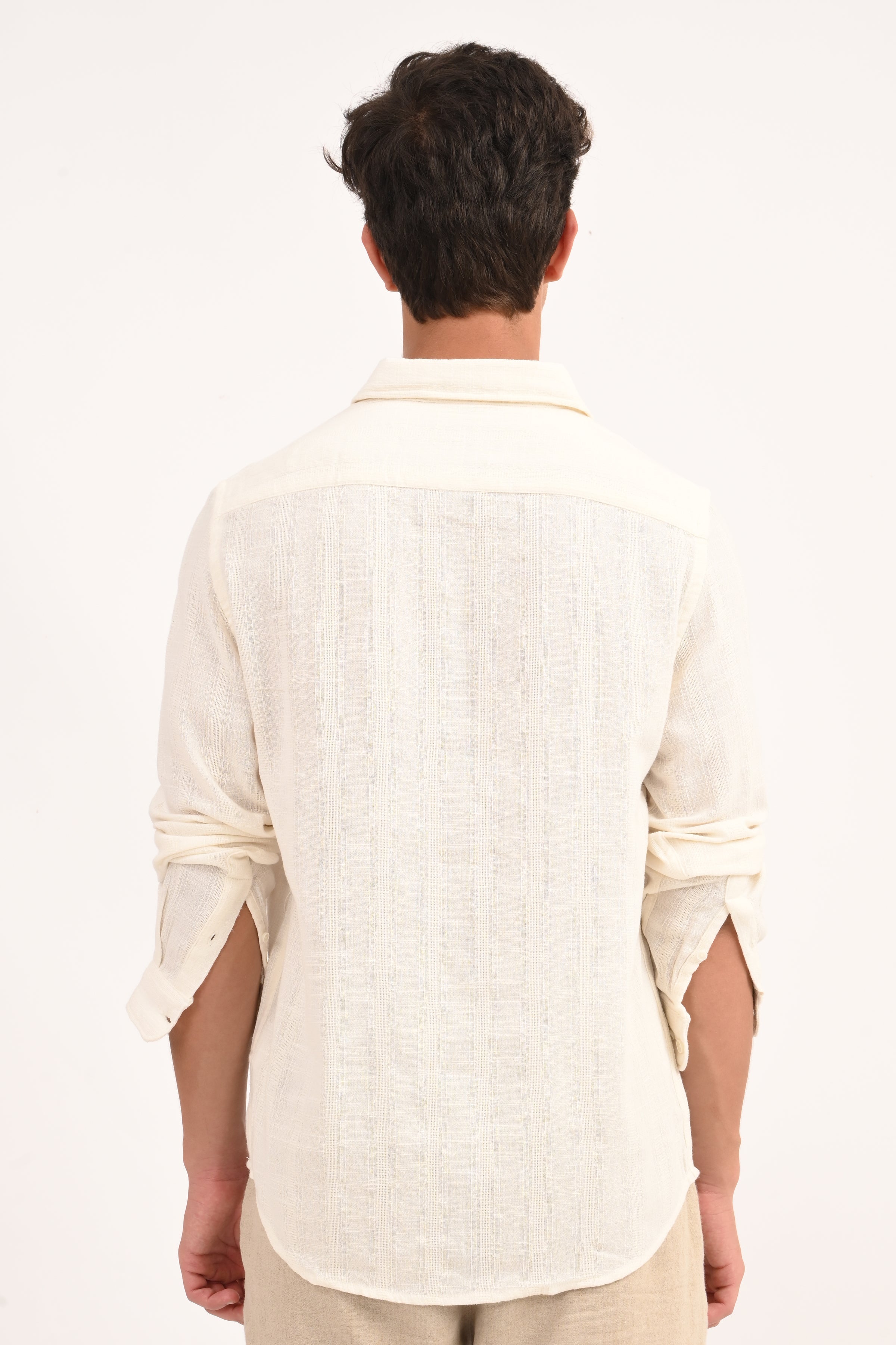Men Cotton Lino Dobby Shirt
