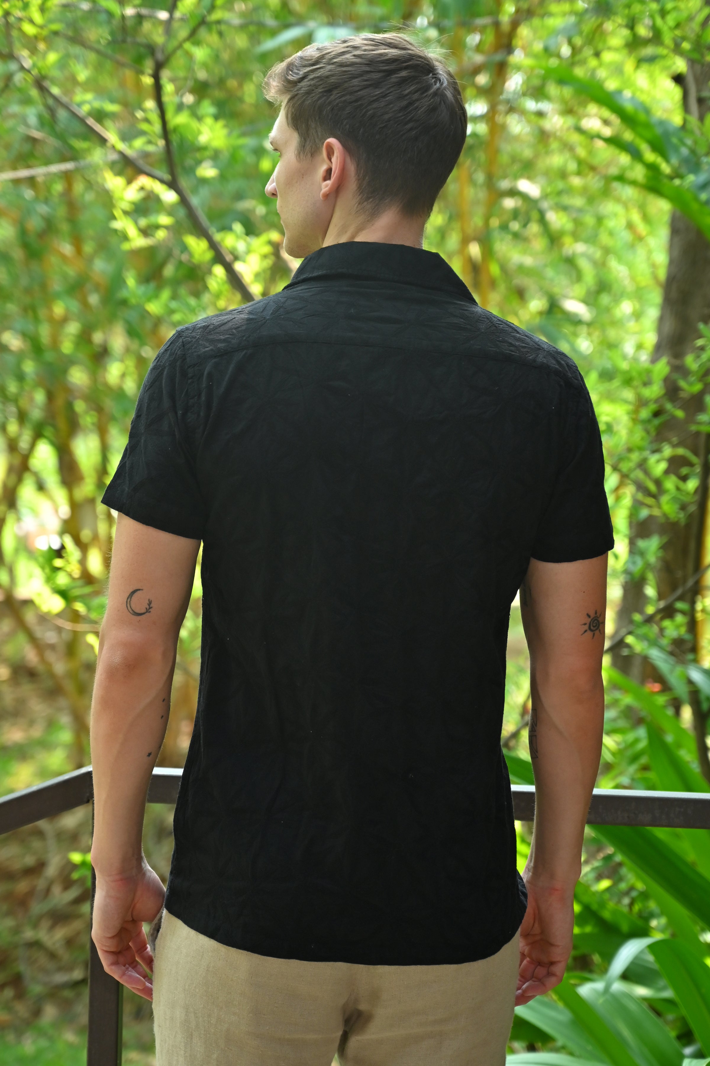 Men Dyed Embroidered Shirt
