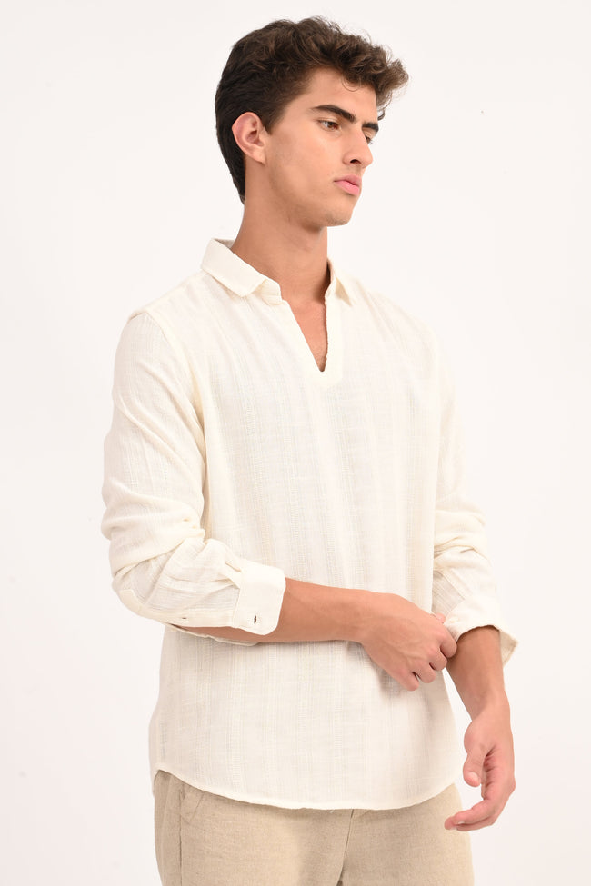 Men Cotton Lino Dobby Shirt