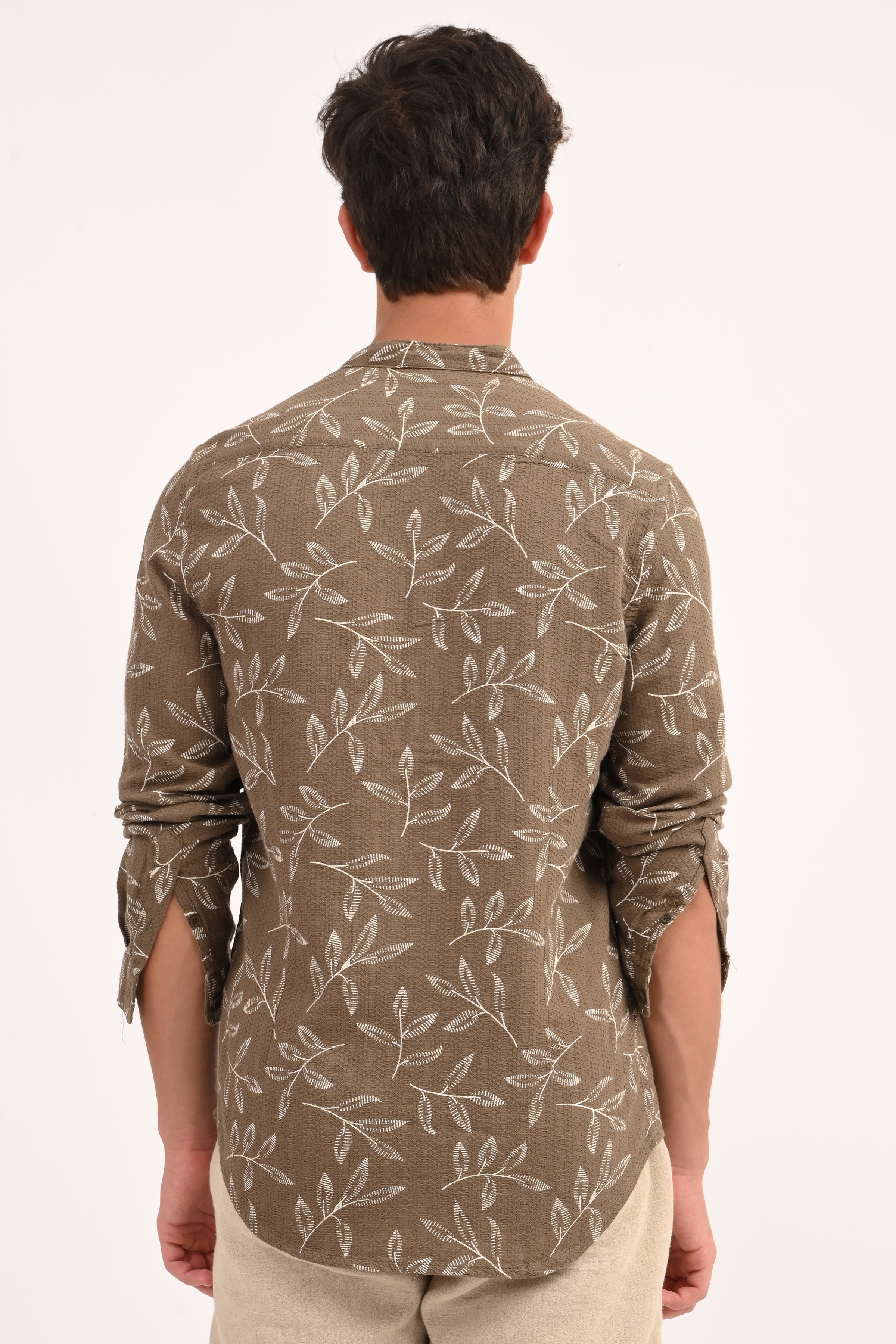 Mens Sweden Sand Dobby Printed Shirt