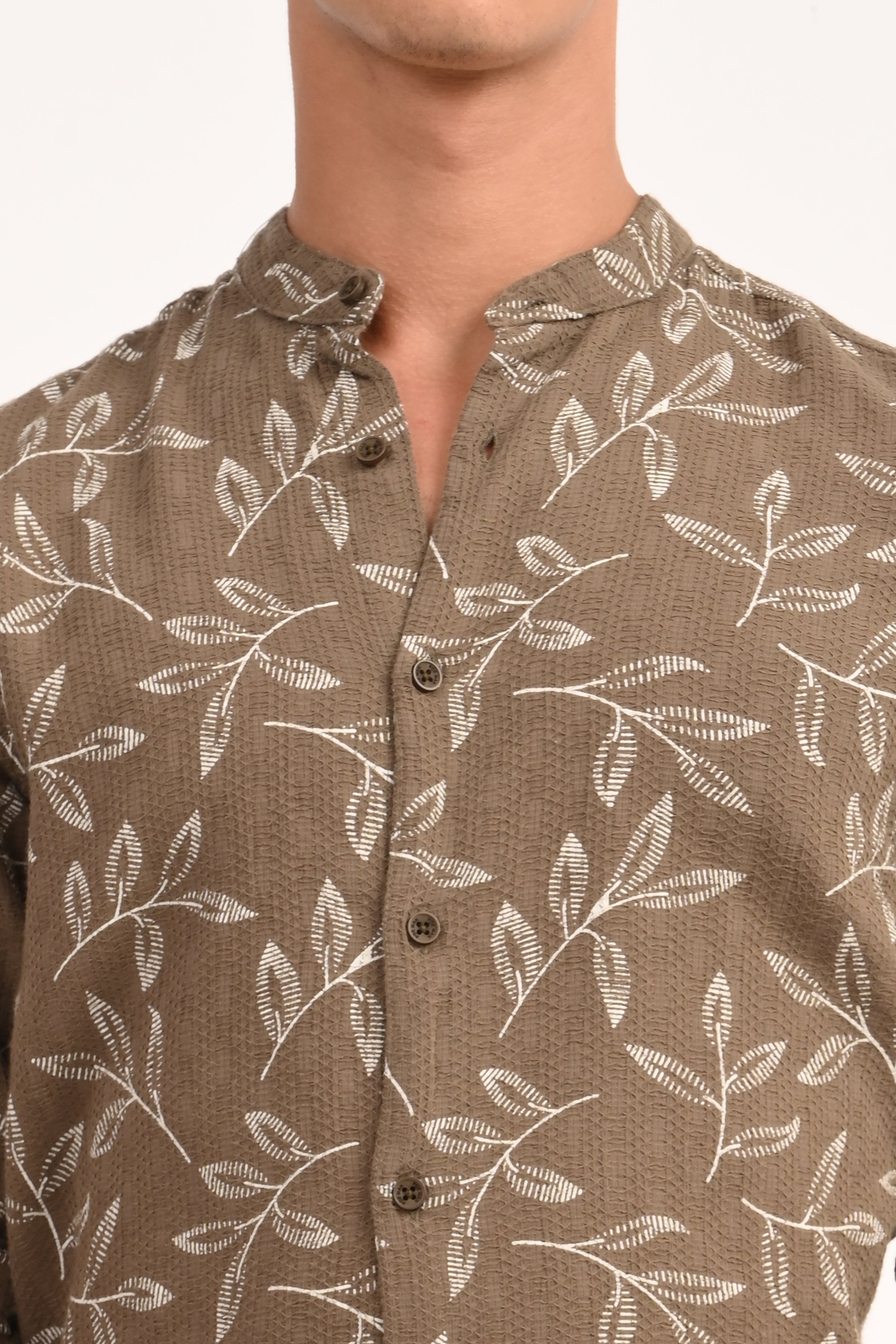 Mens Sweden Sand Dobby Printed Shirt
