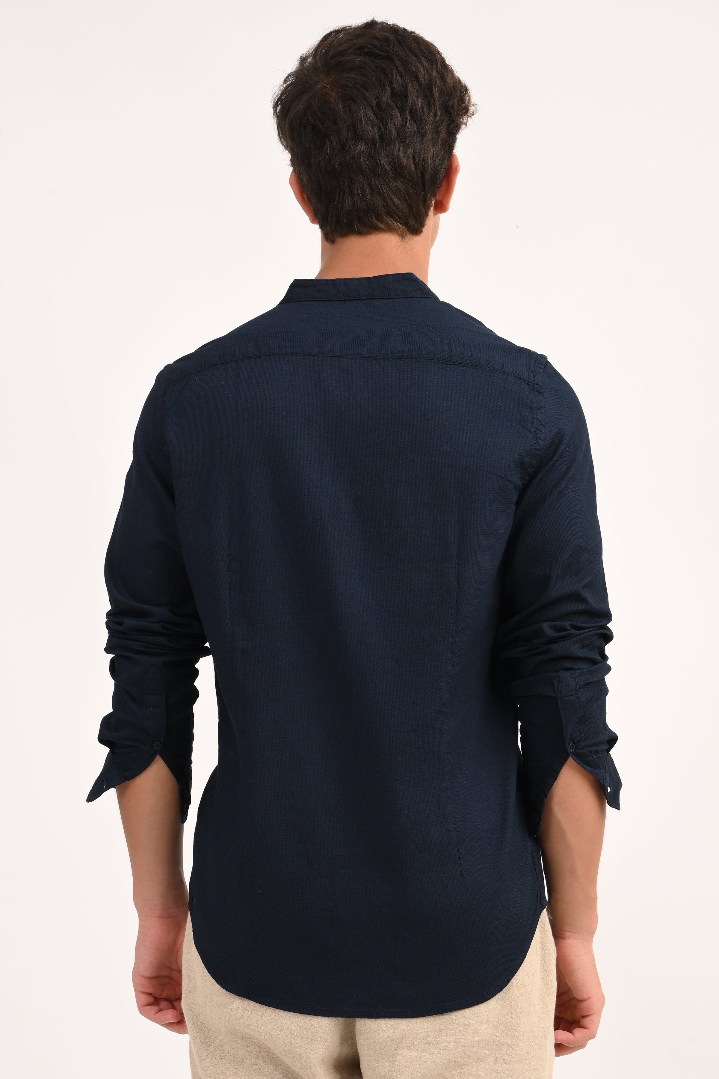 Men Dyed Dobby Shirt