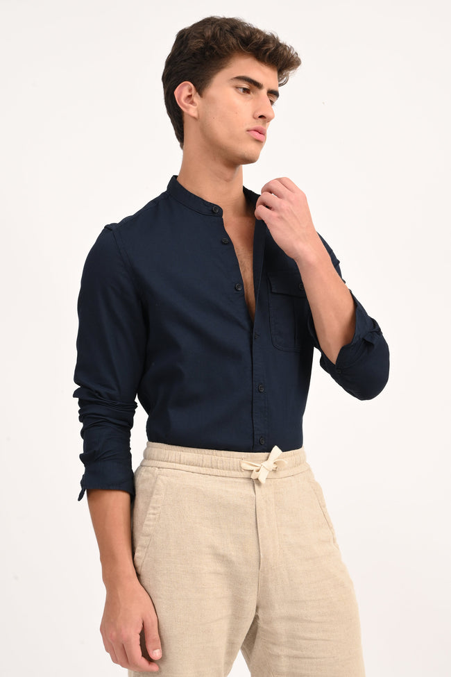 Men Dyed Dobby Shirt