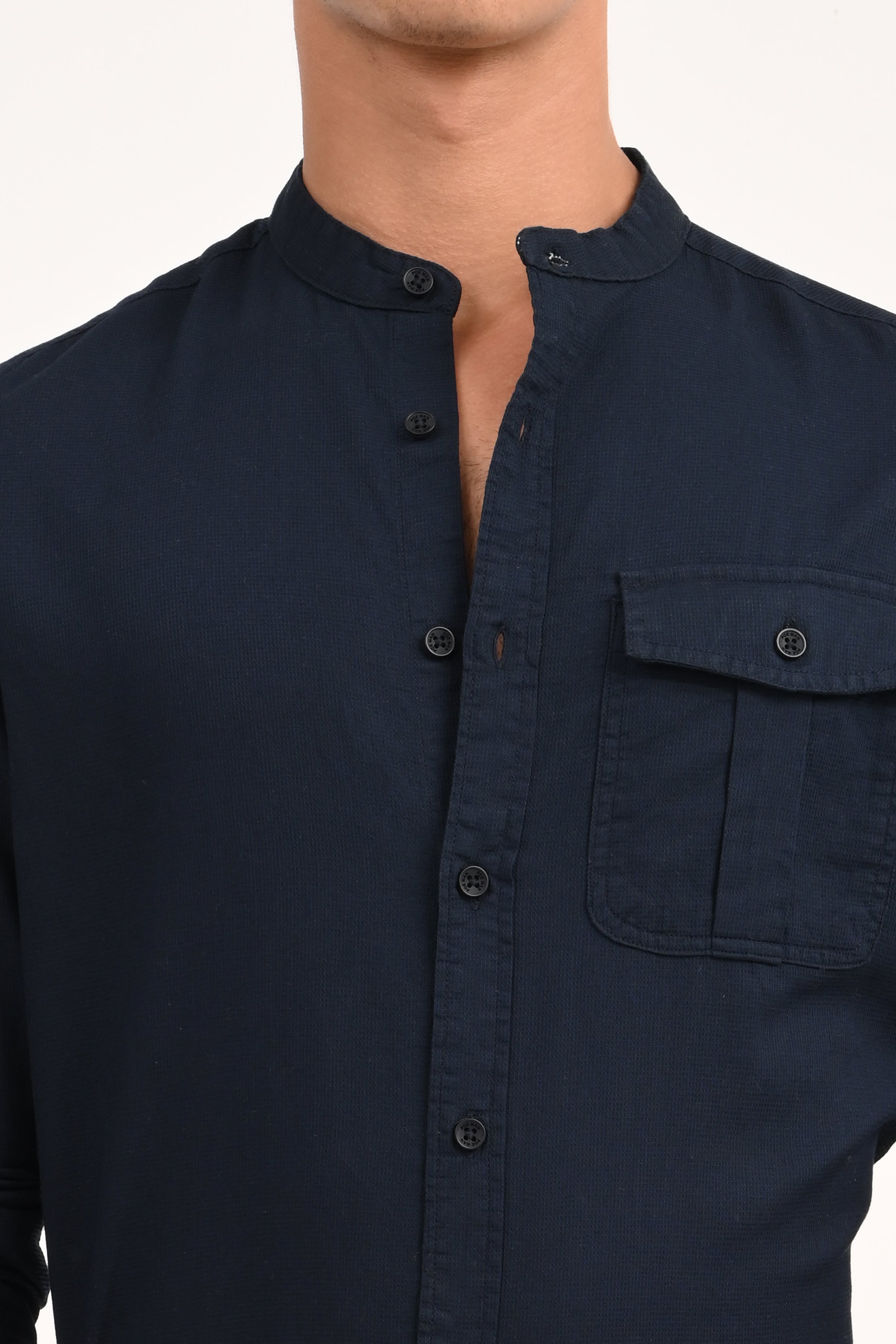 Men Dyed Dobby Shirt