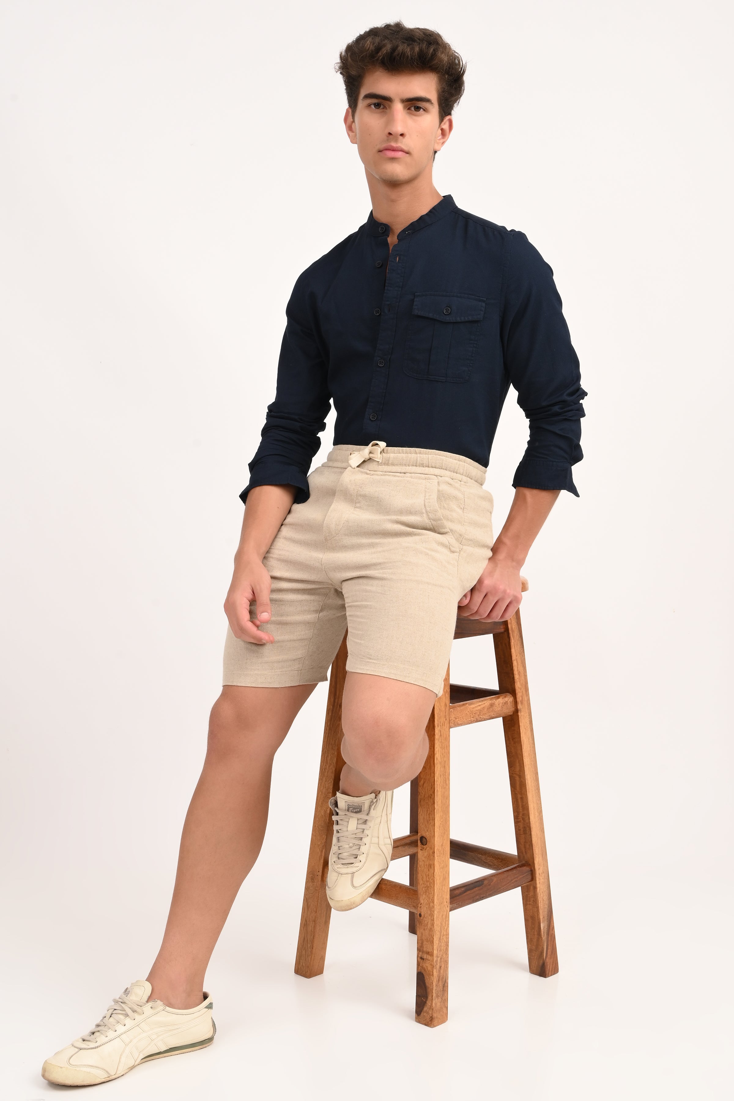 Men Dyed Dobby Shirt