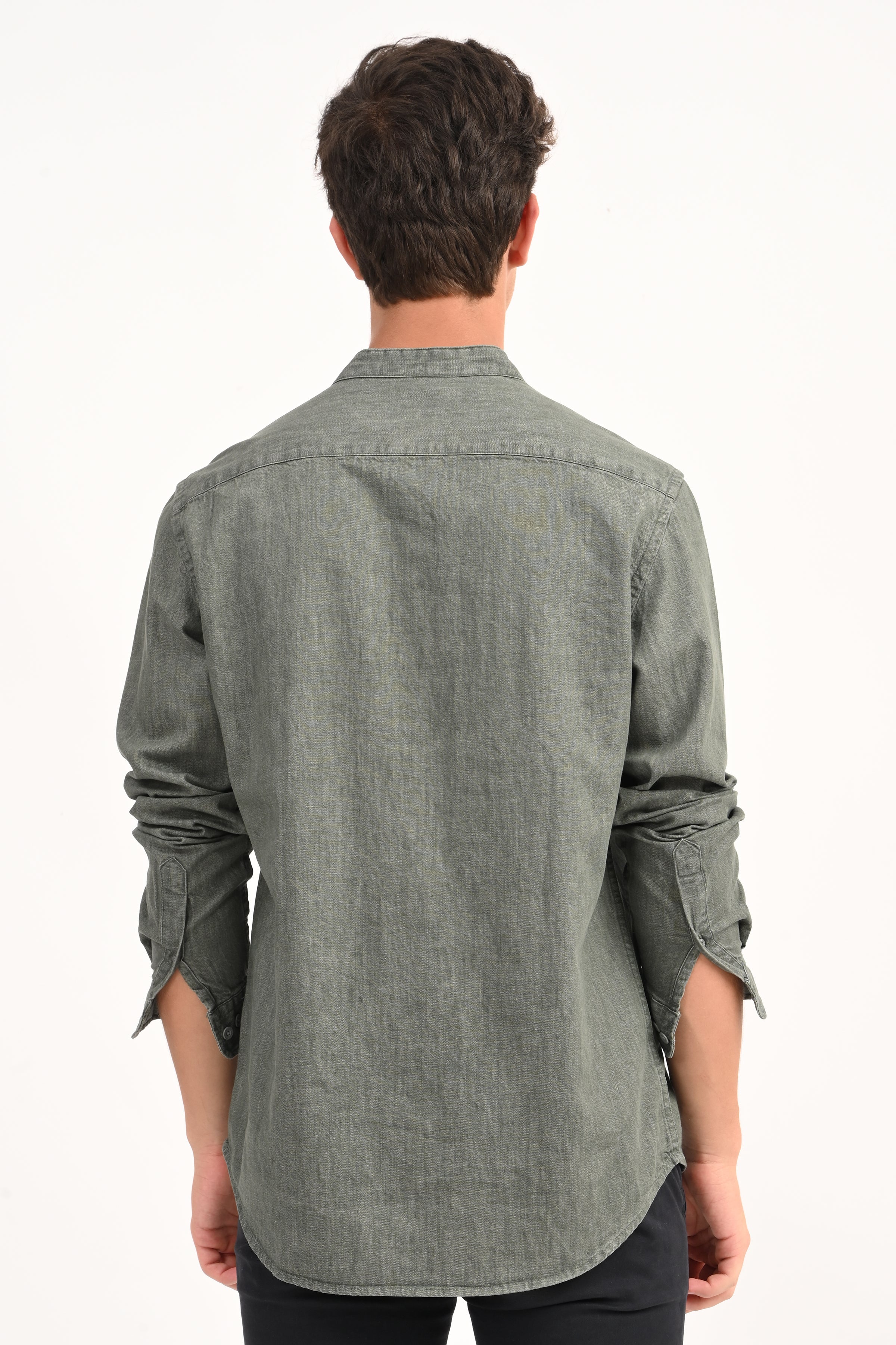 Men Detailed Denim Shirt