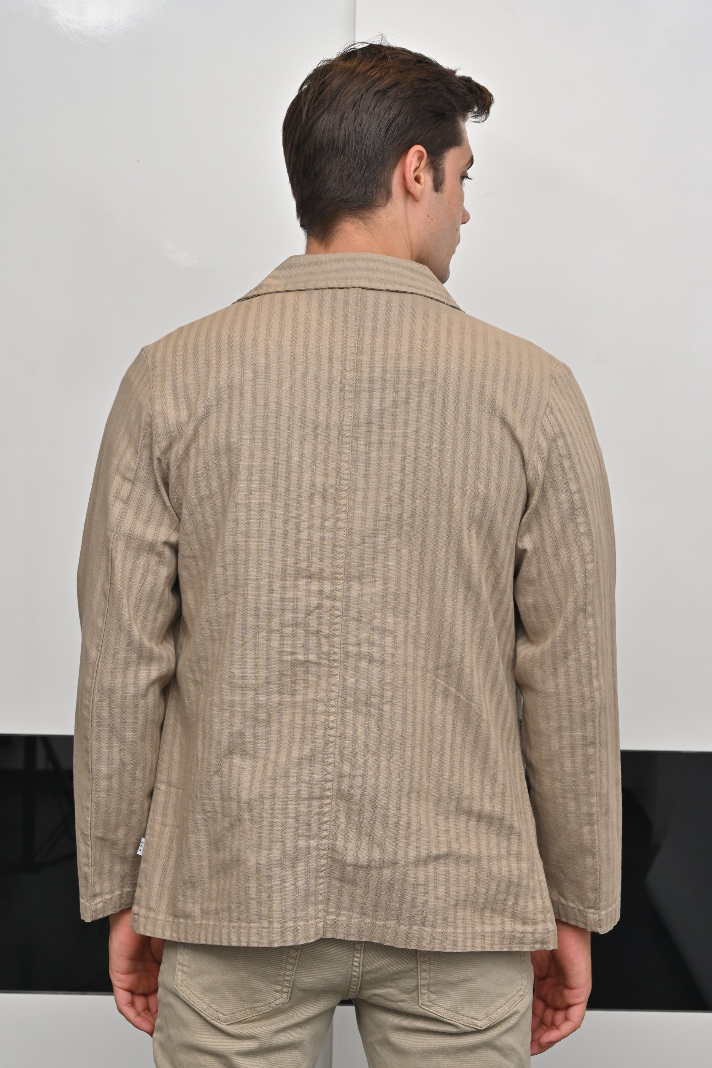 Men Striped Shacket