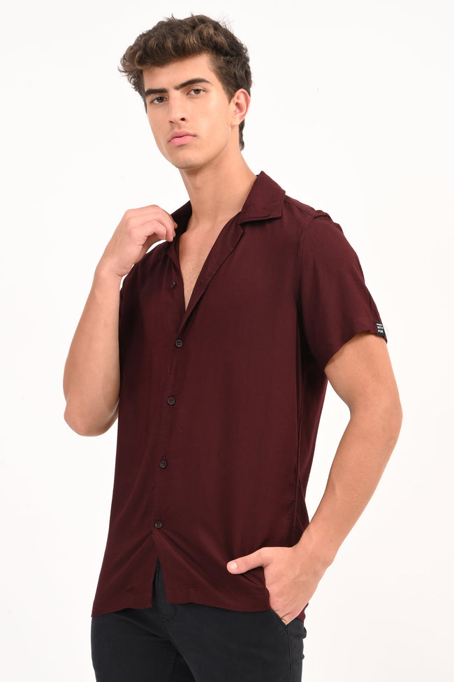 Men Pure Viscose Solid Shirt