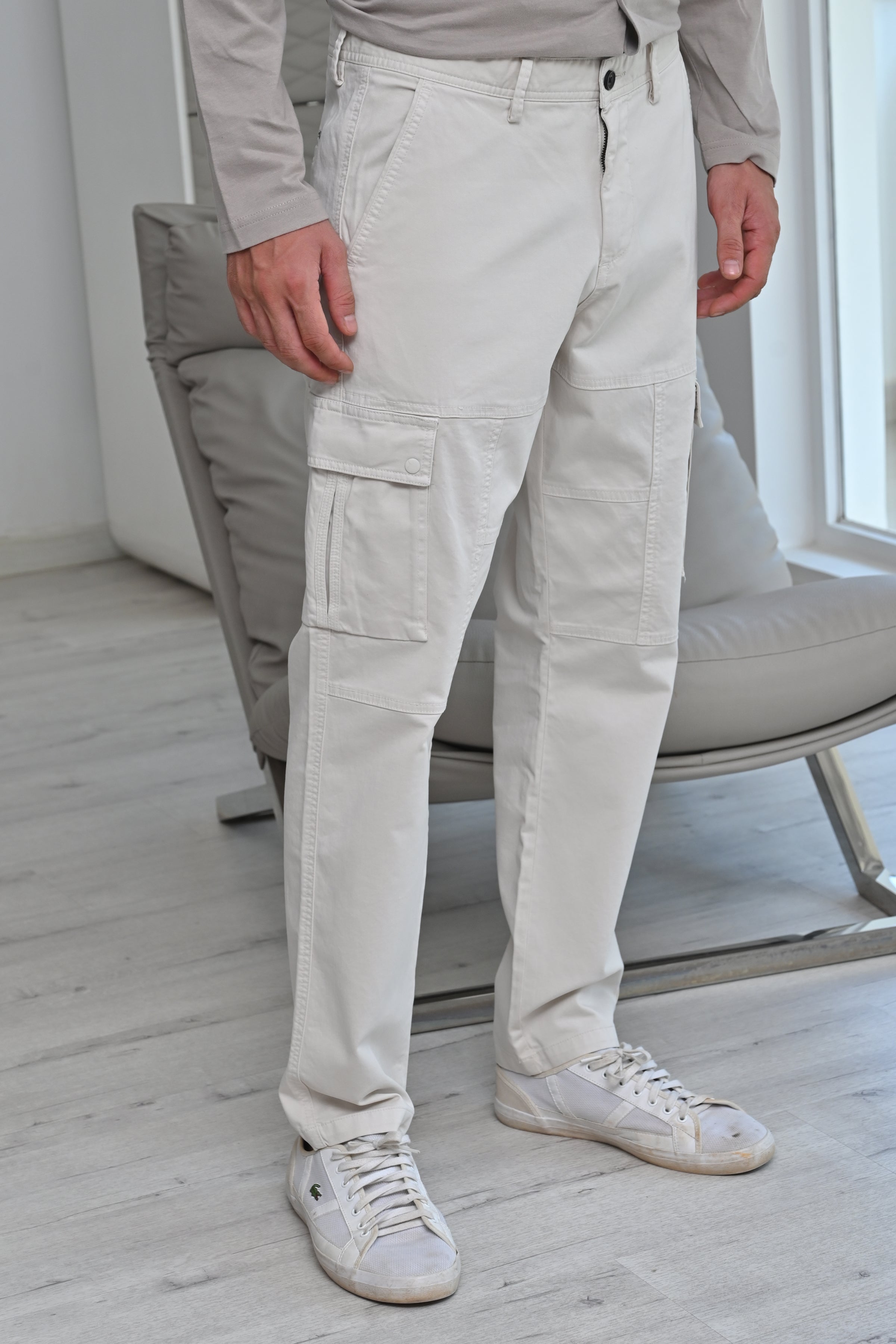 Men Corolla Detailed Cargo Trouser Stone