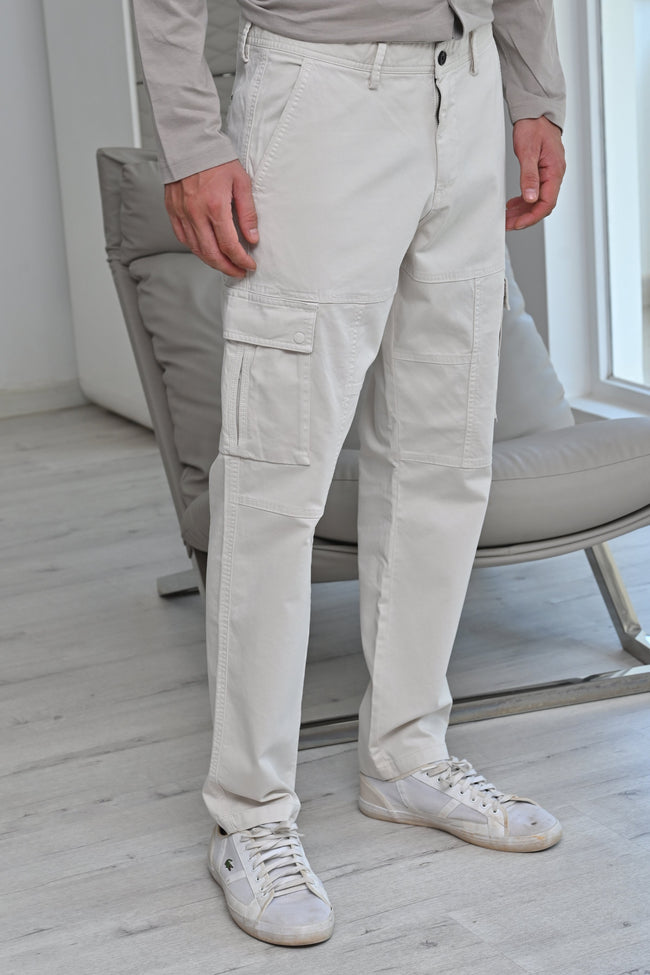 Men Corolla Detailed Cargo Trouser Stone