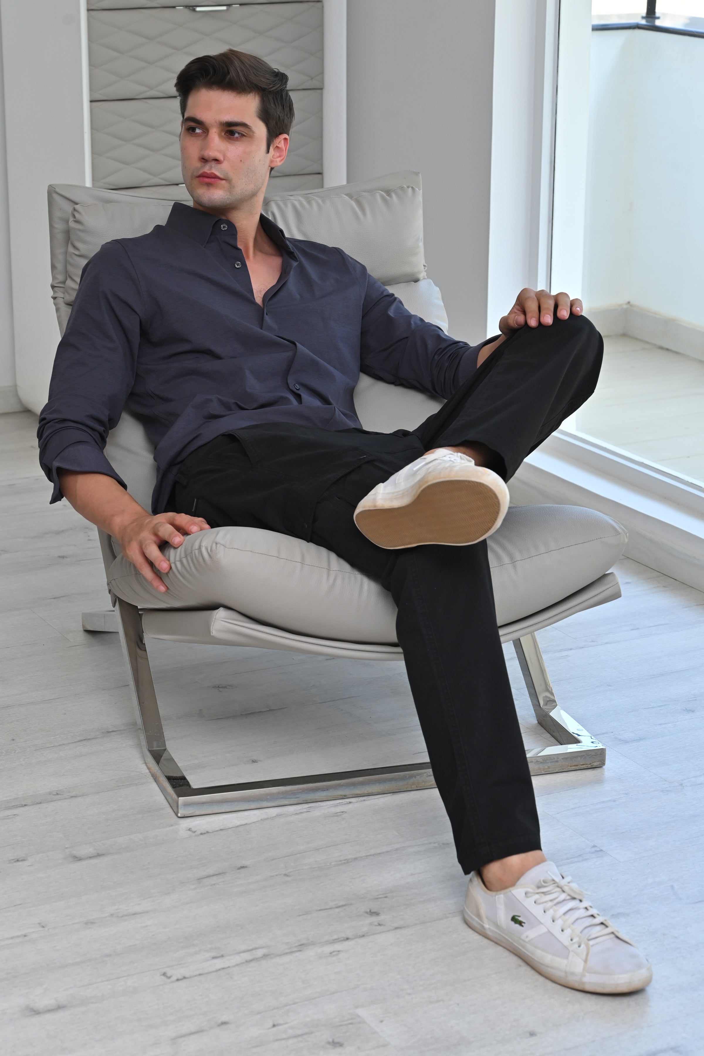 Men Corolla Detailed Cargo Trouser Black