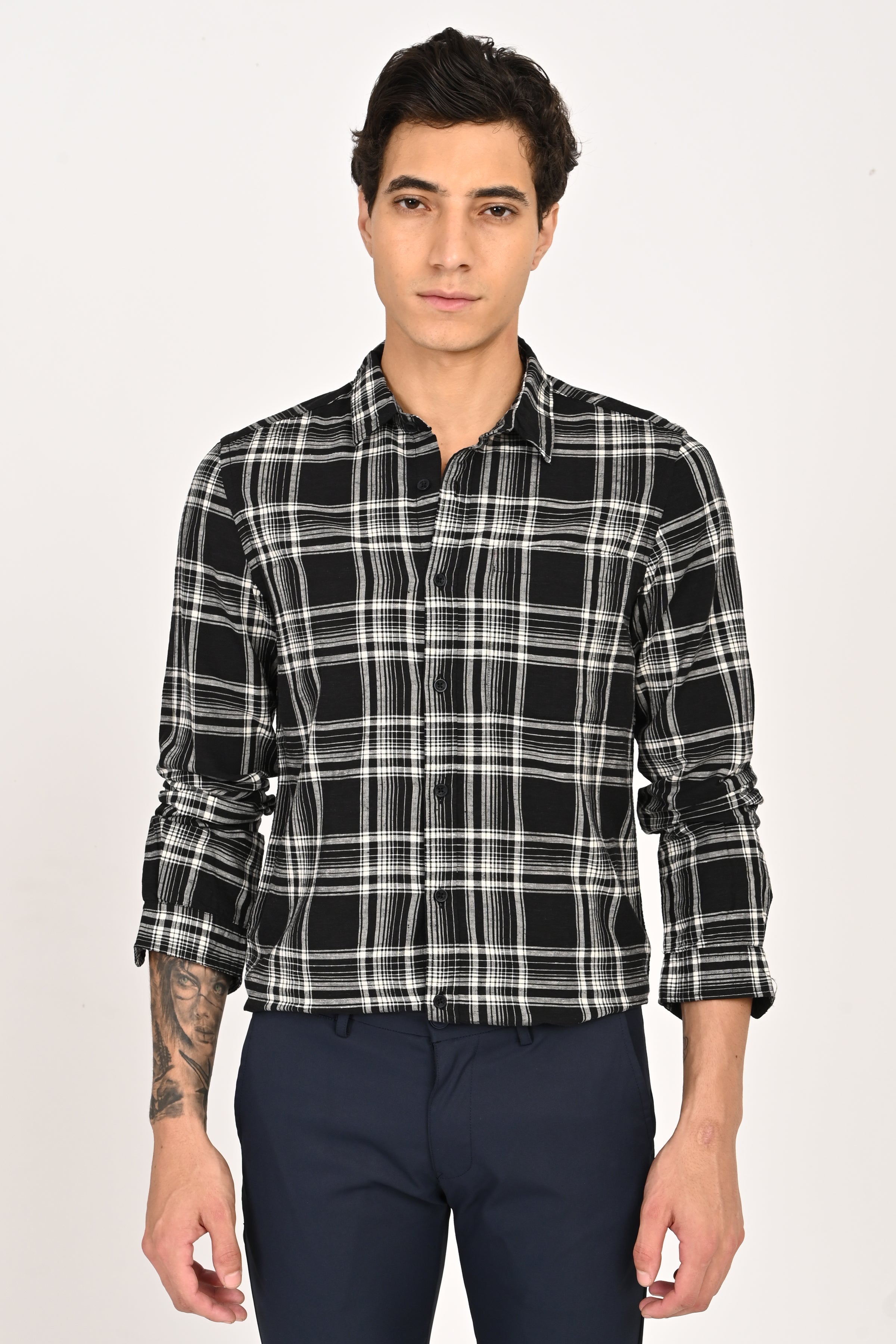 Men Cotton Check Shirt
