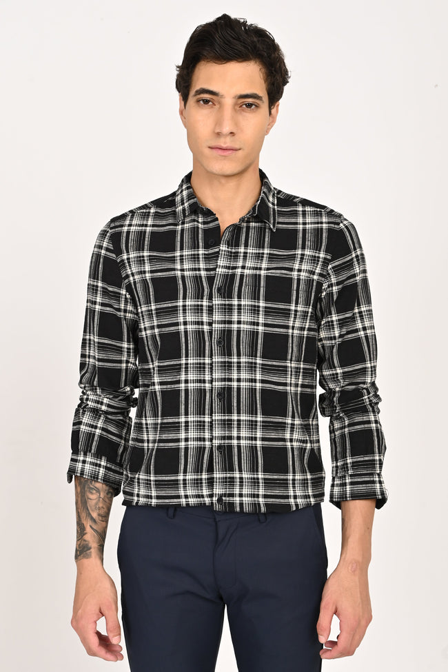 Men Cotton Check Shirt