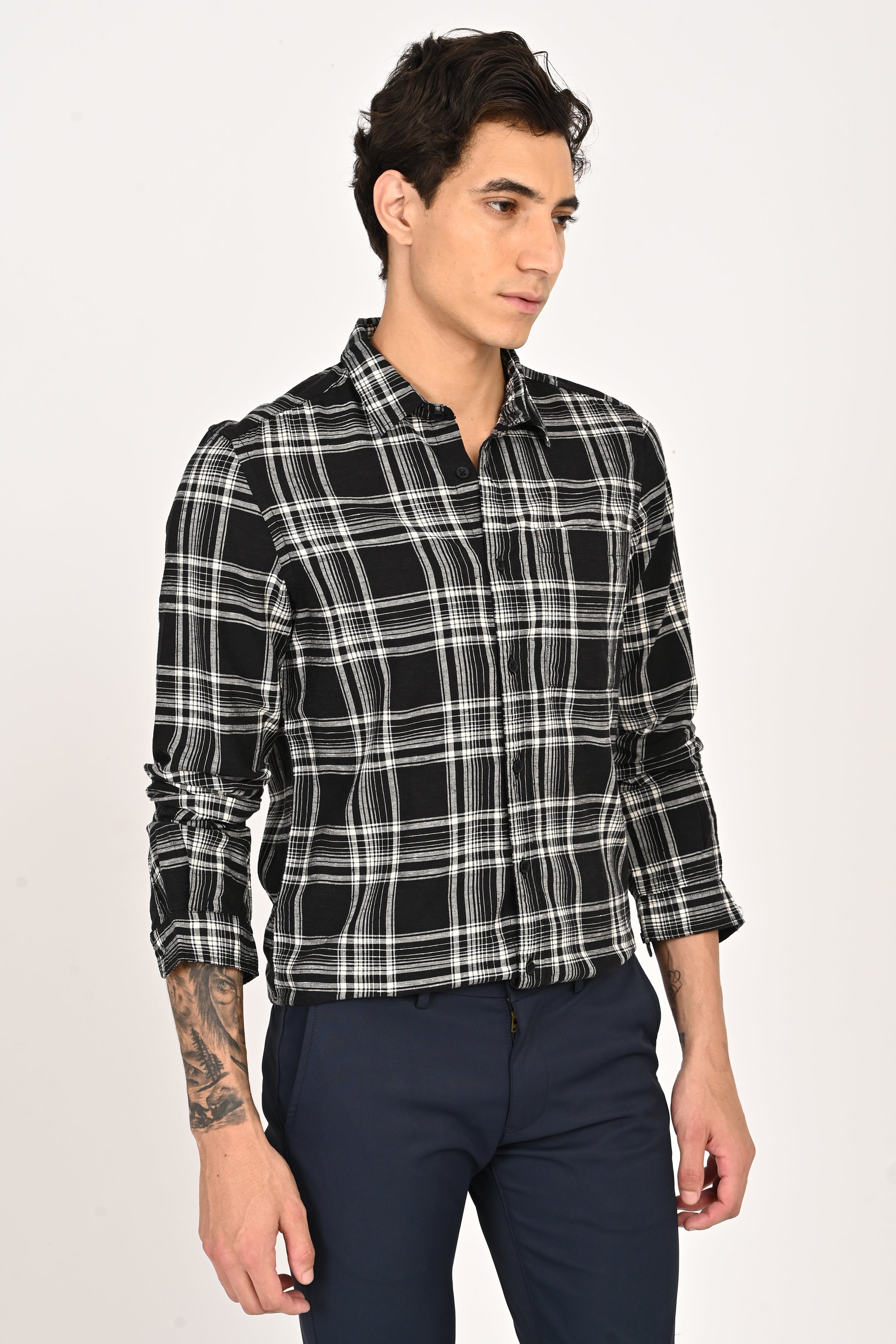 Men Cotton Check Shirt