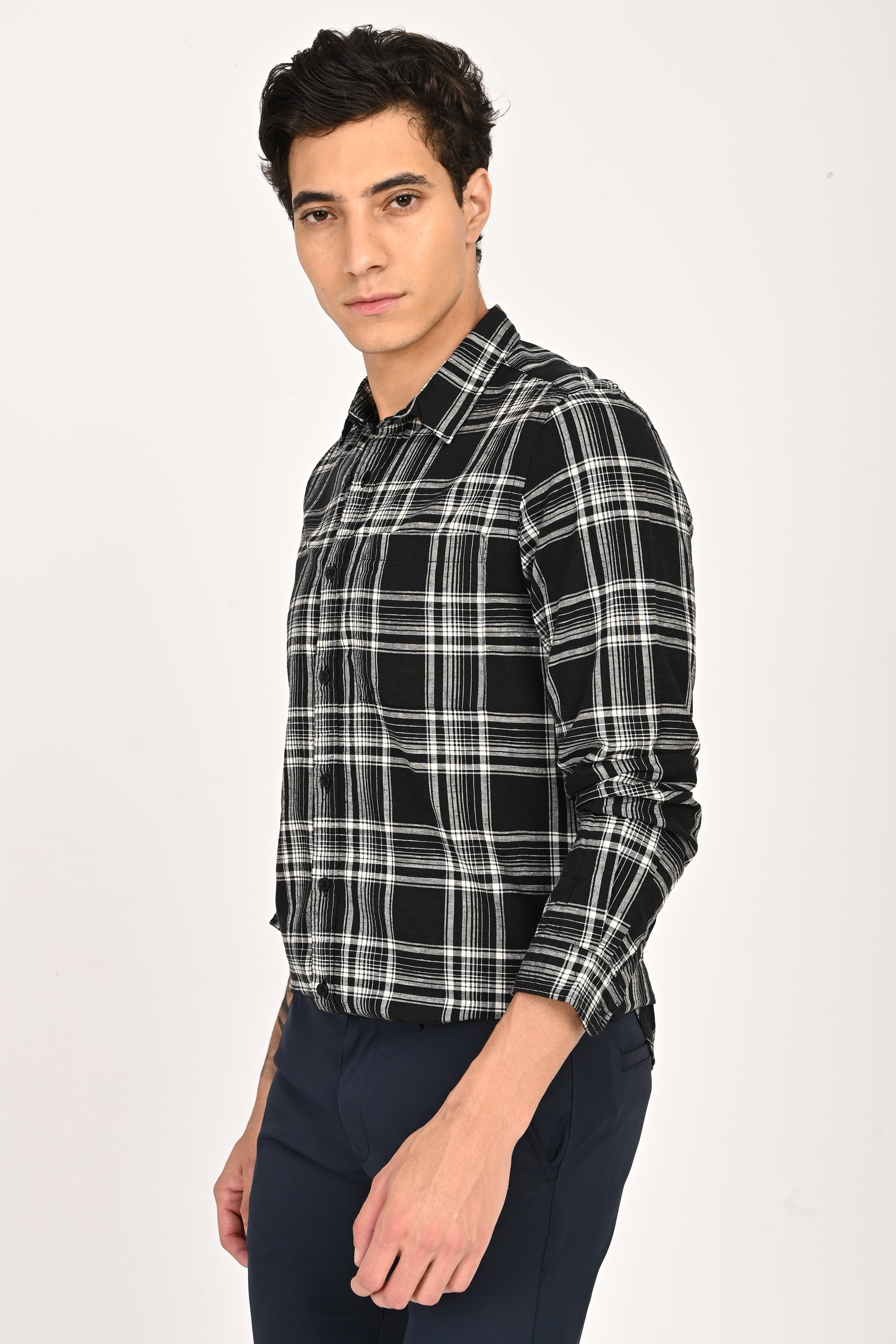 Men Cotton Check Shirt