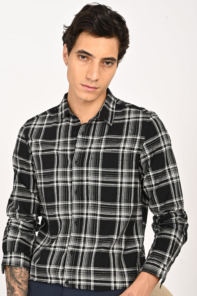 Men Cotton Check Shirt