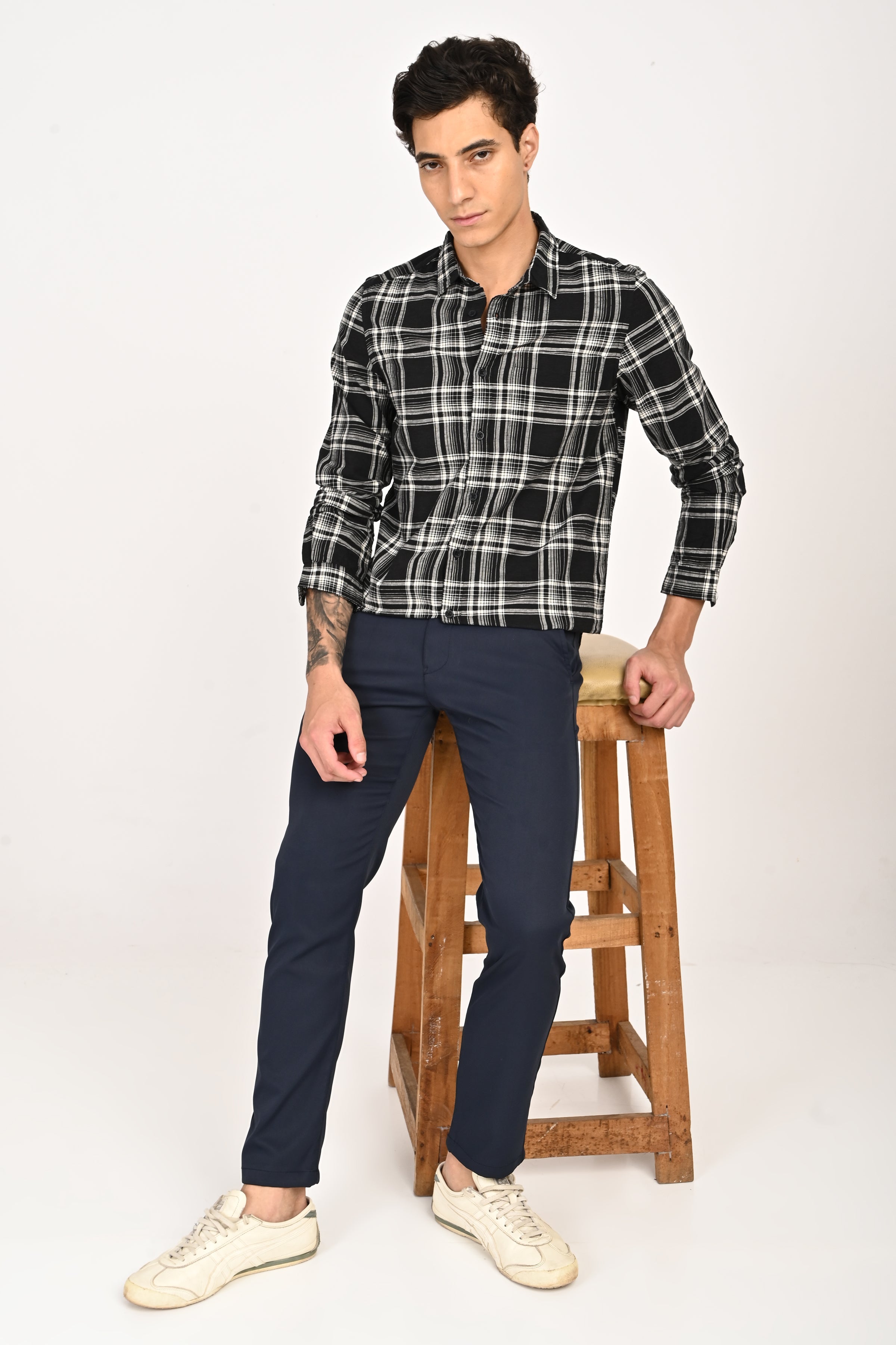 Men Cotton Check Shirt