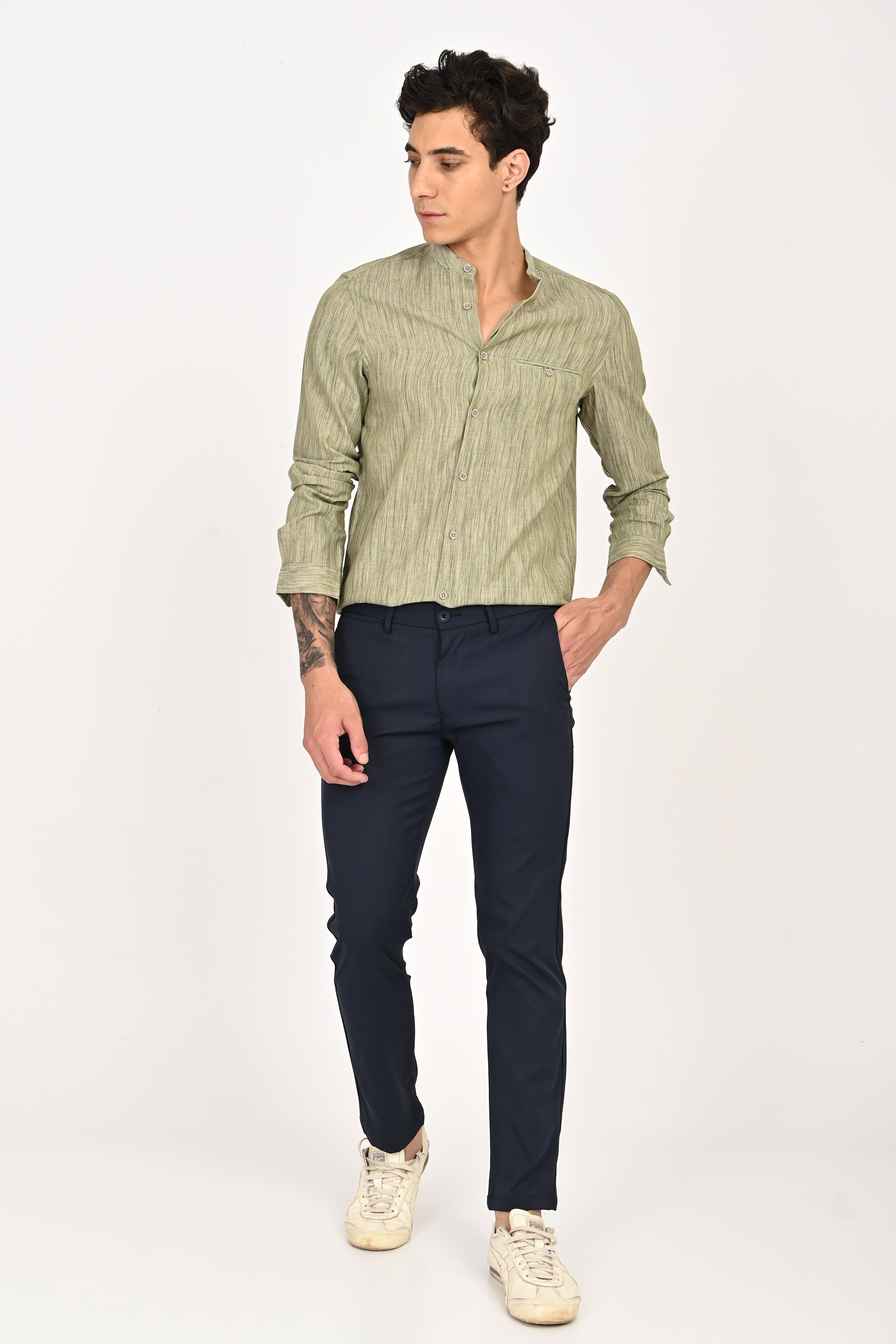 Men Cotton Striped Shirt