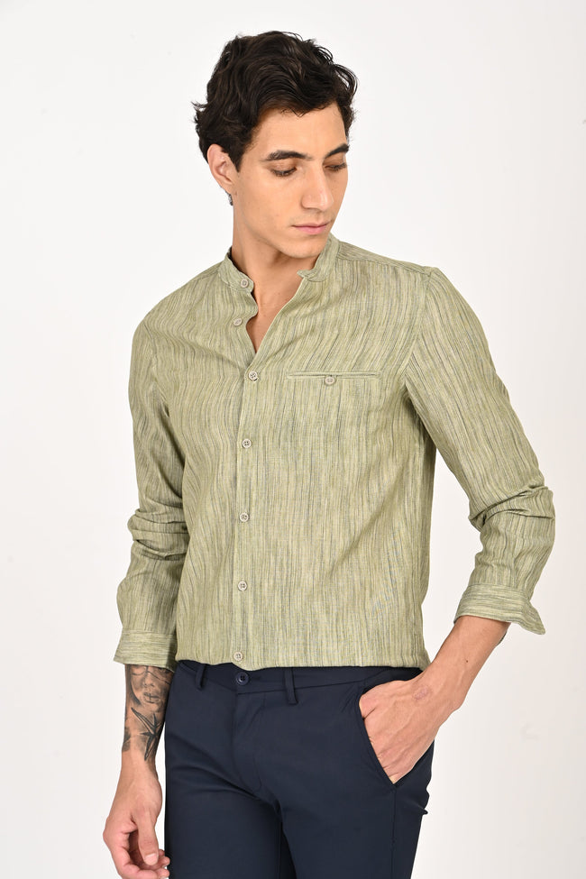 Men Cotton Striped Shirt