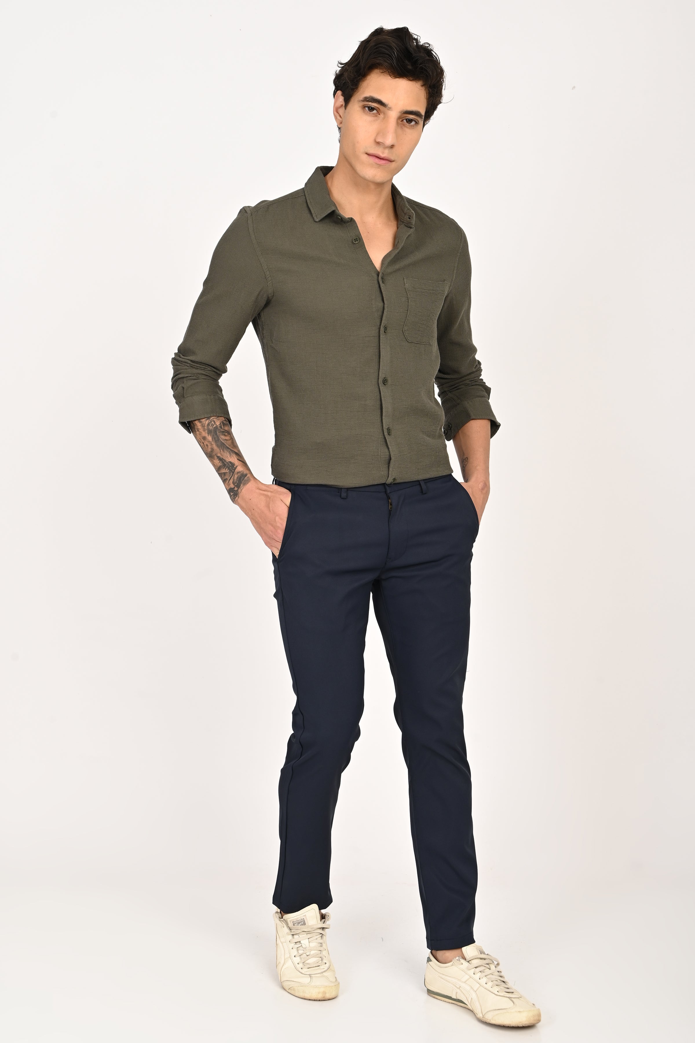 Men Rome Waffle Dobby Solid Shirt