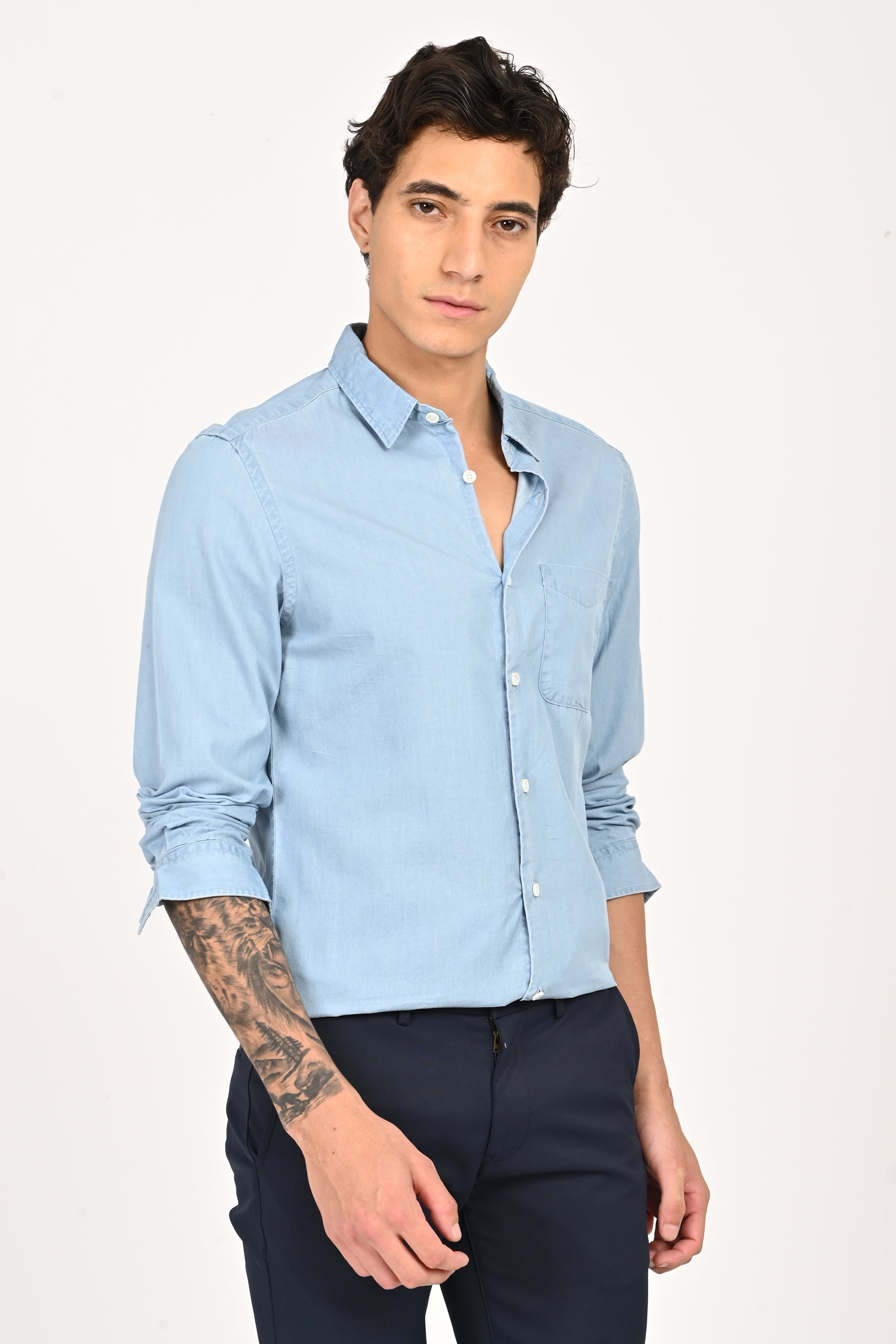 Men Light Denim Shirt