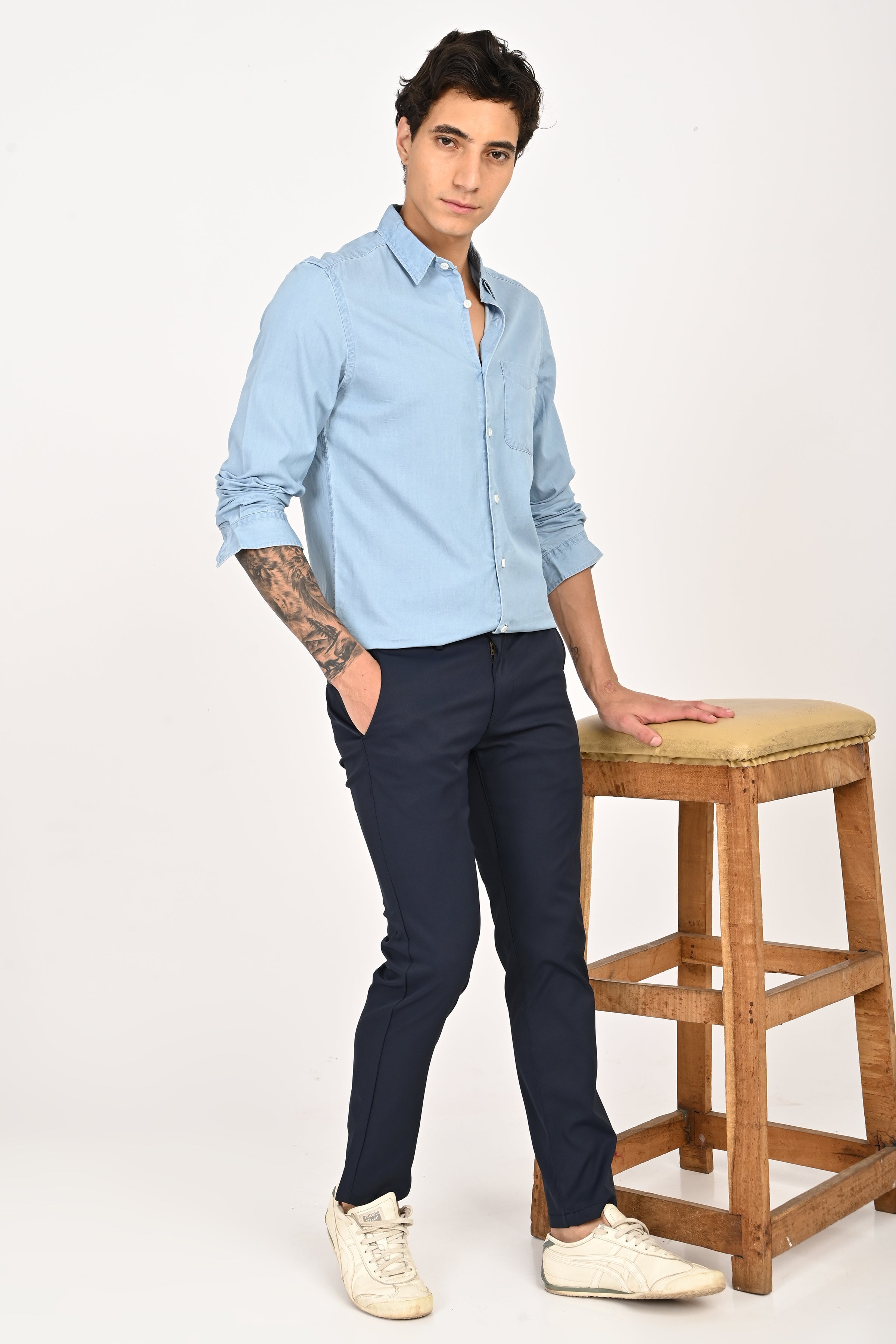 Men Light Denim Shirt