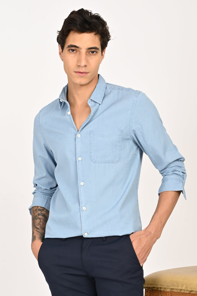 Men Light Denim Shirt