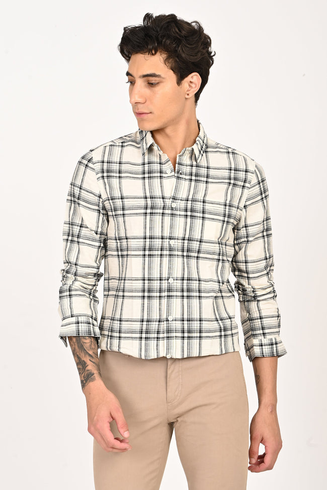 Men Zinnia Cotton Check Shirt
