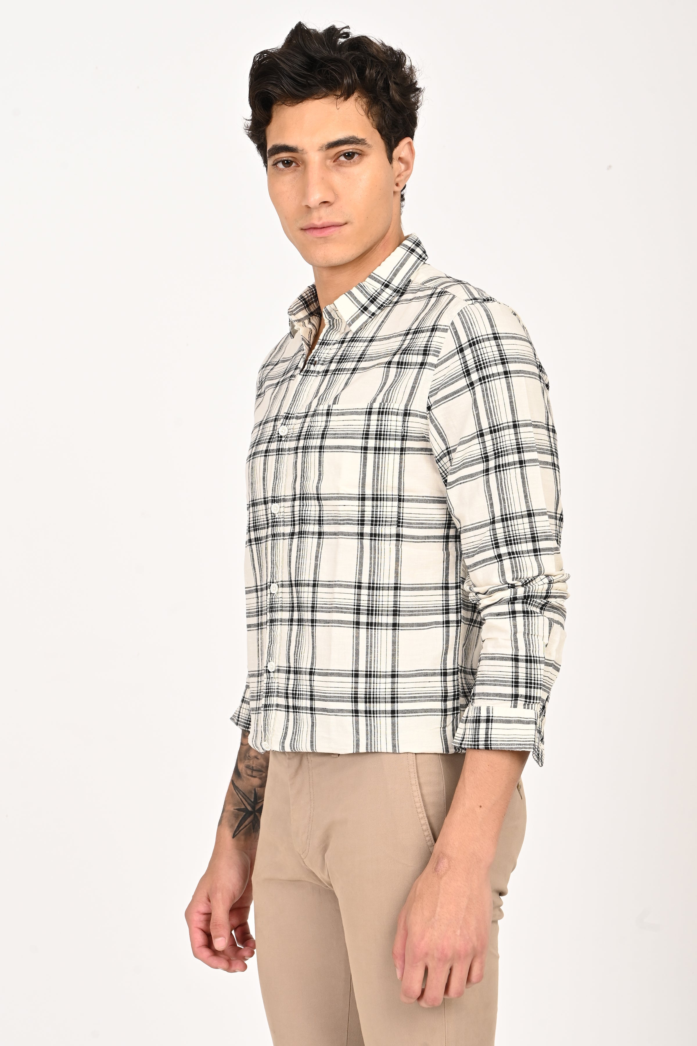 Men Zinnia Cotton Check Shirt