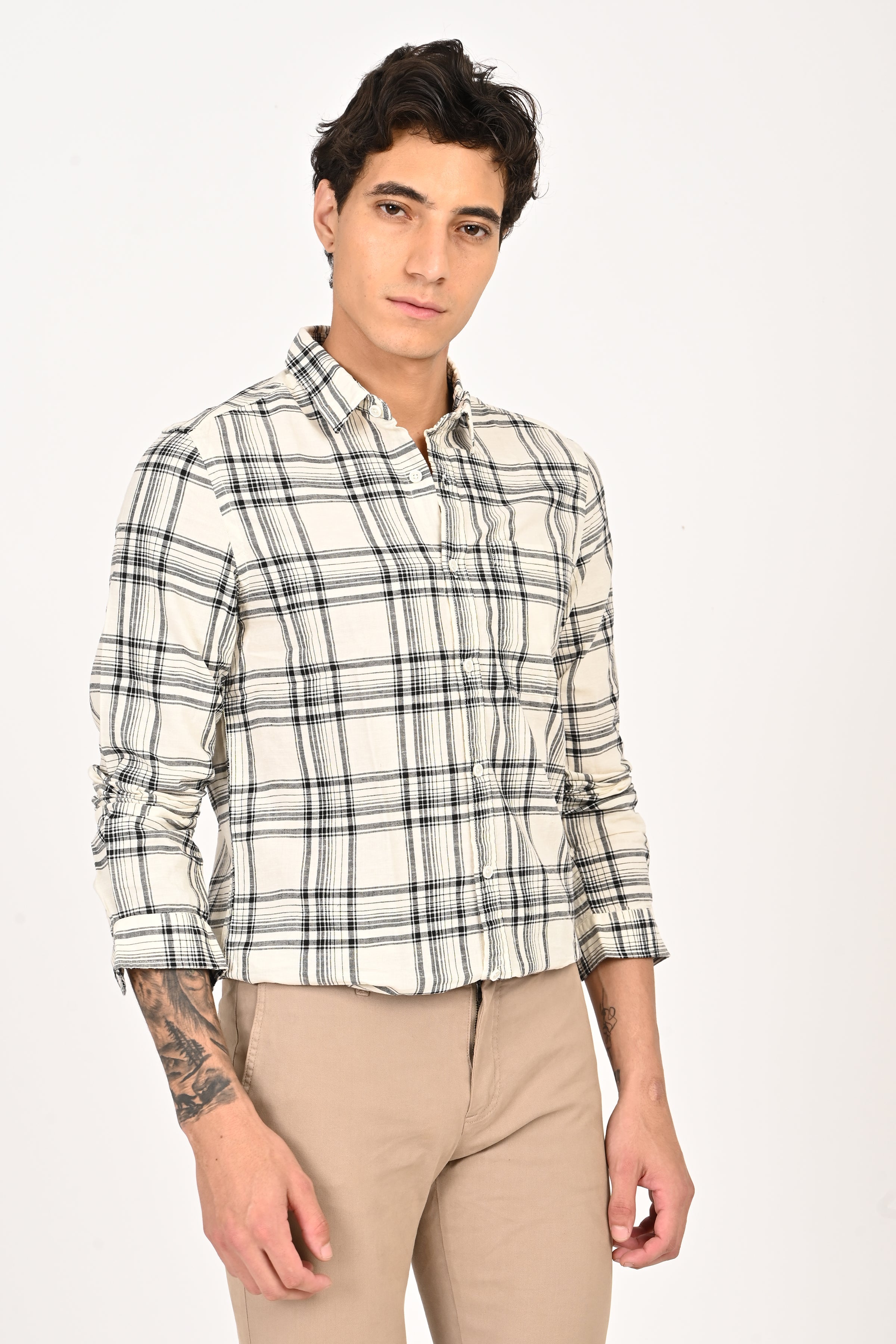 Men Zinnia Cotton Check Shirt