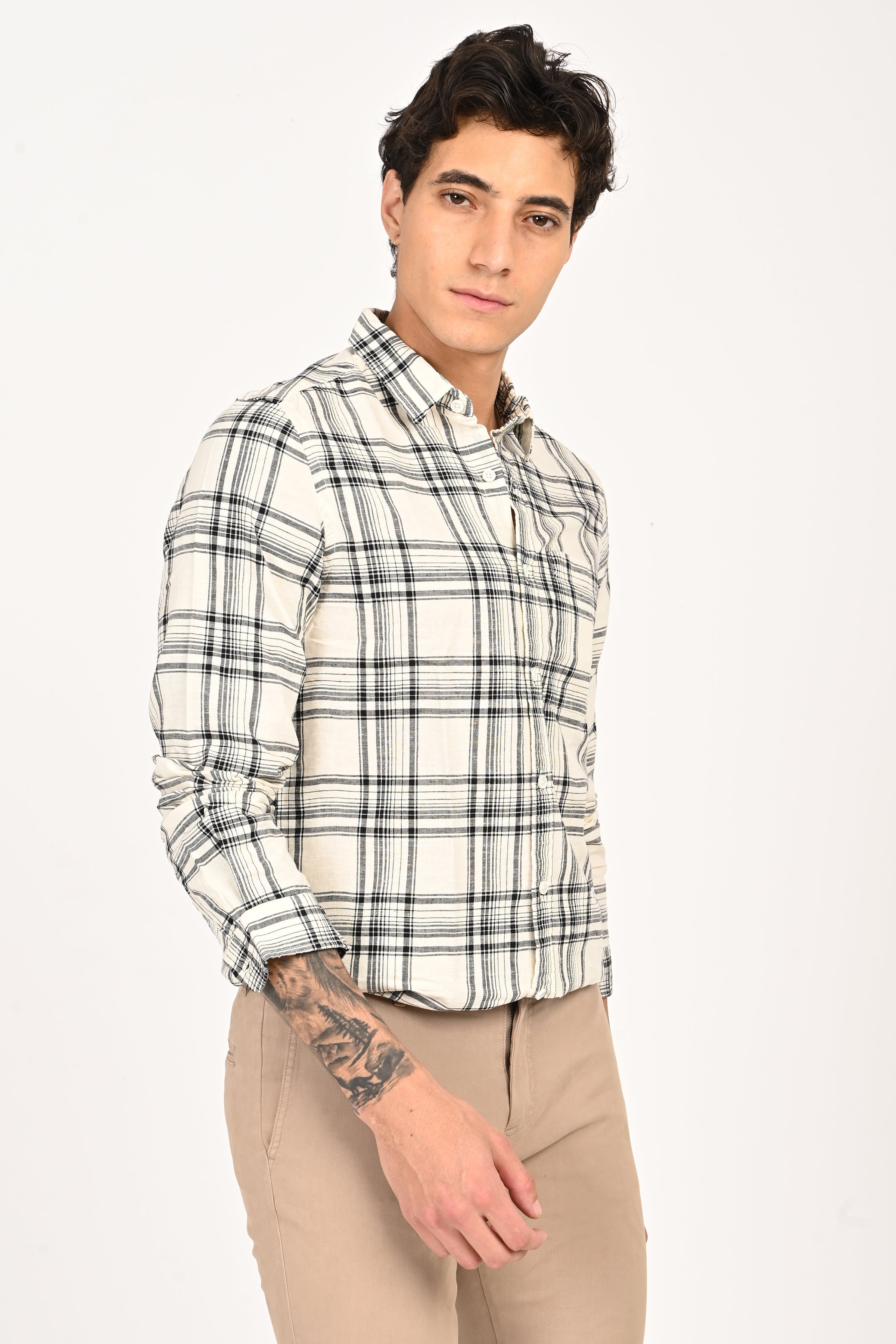Men Zinnia Cotton Check Shirt