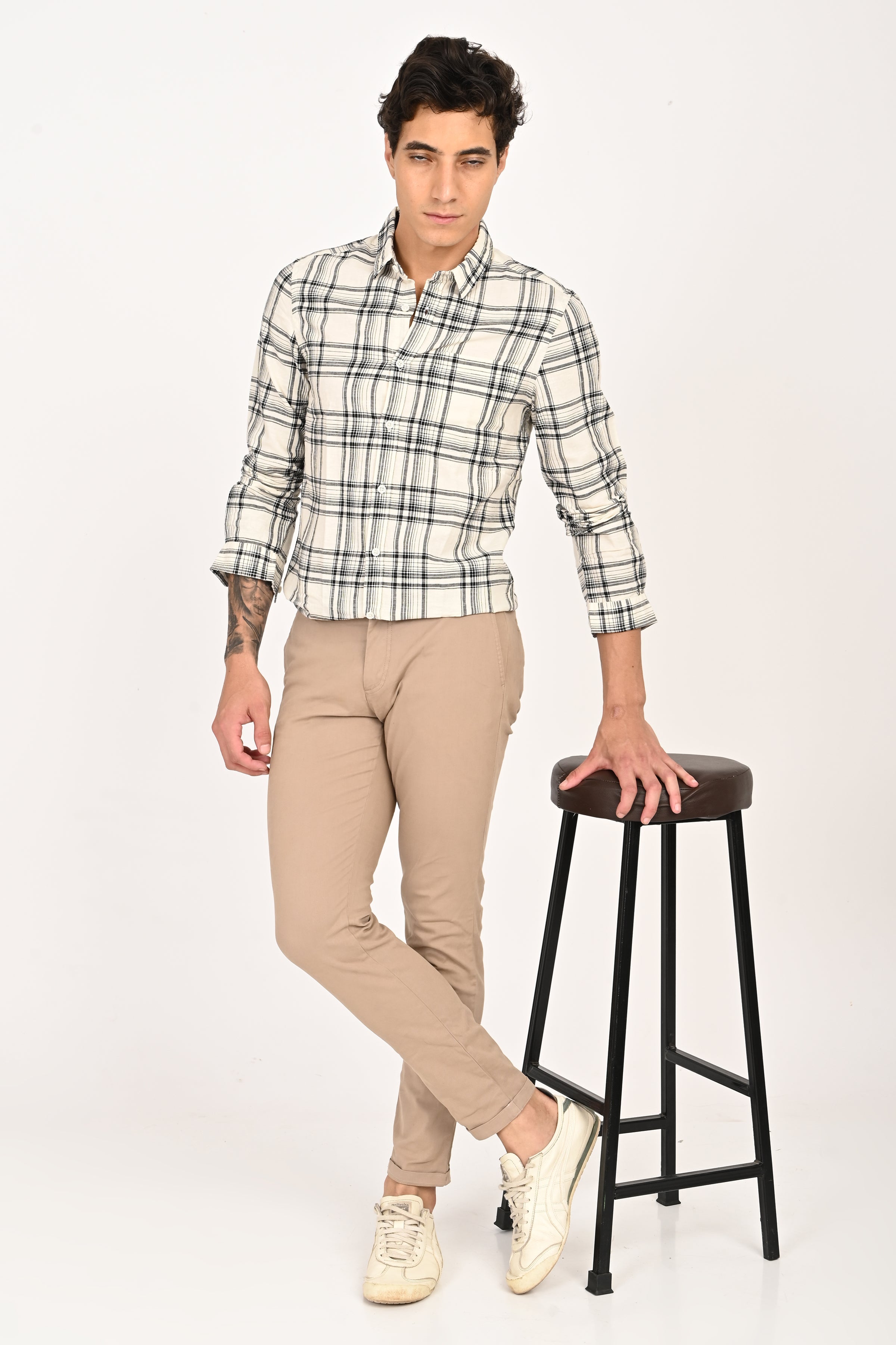 Men Zinnia Cotton Check Shirt