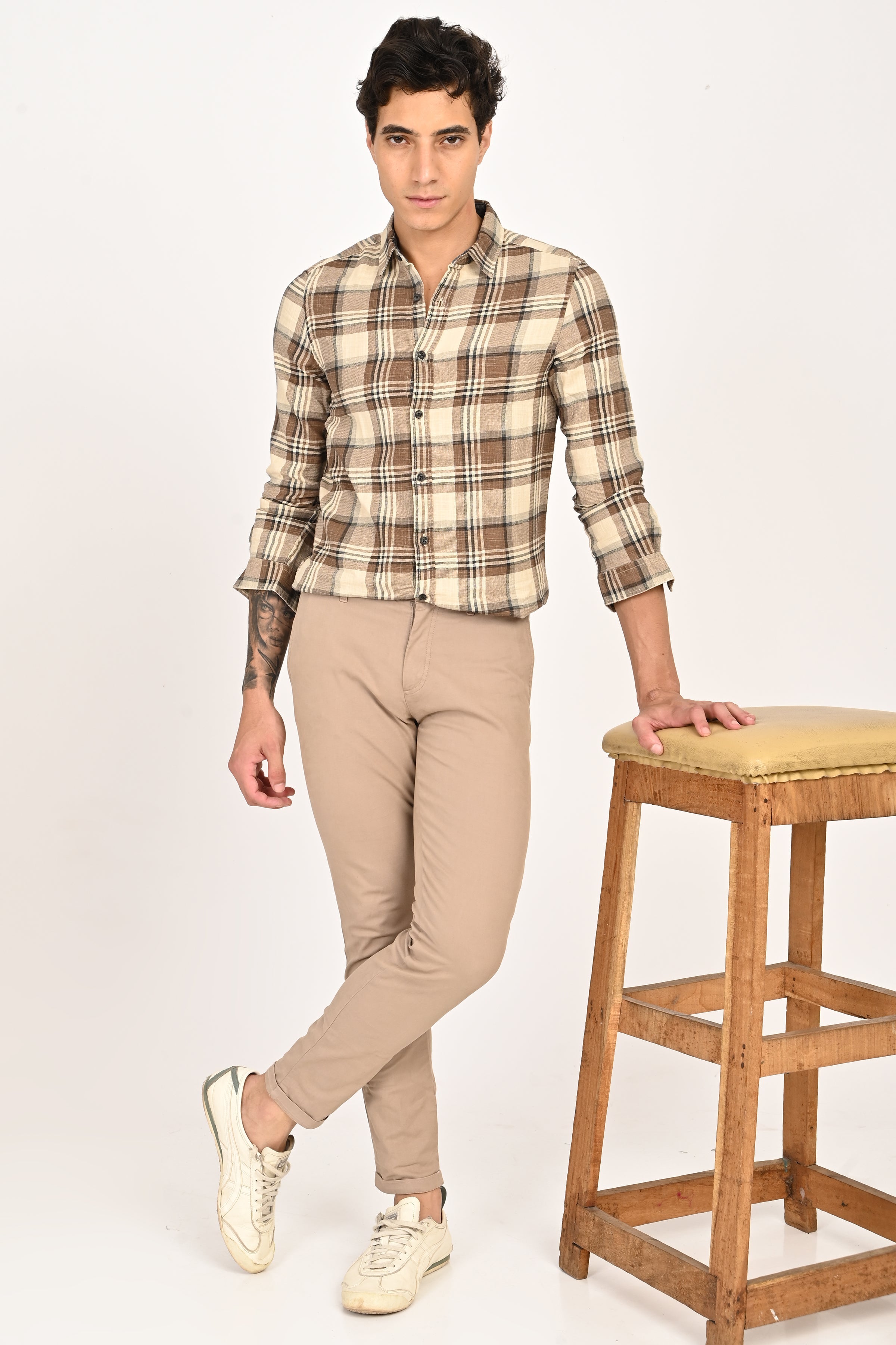 Men Cynthia Slub Check Shirt