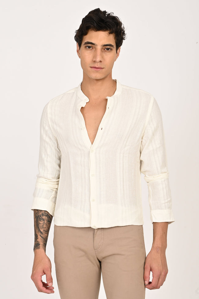 Men Dobby Striped Shirt