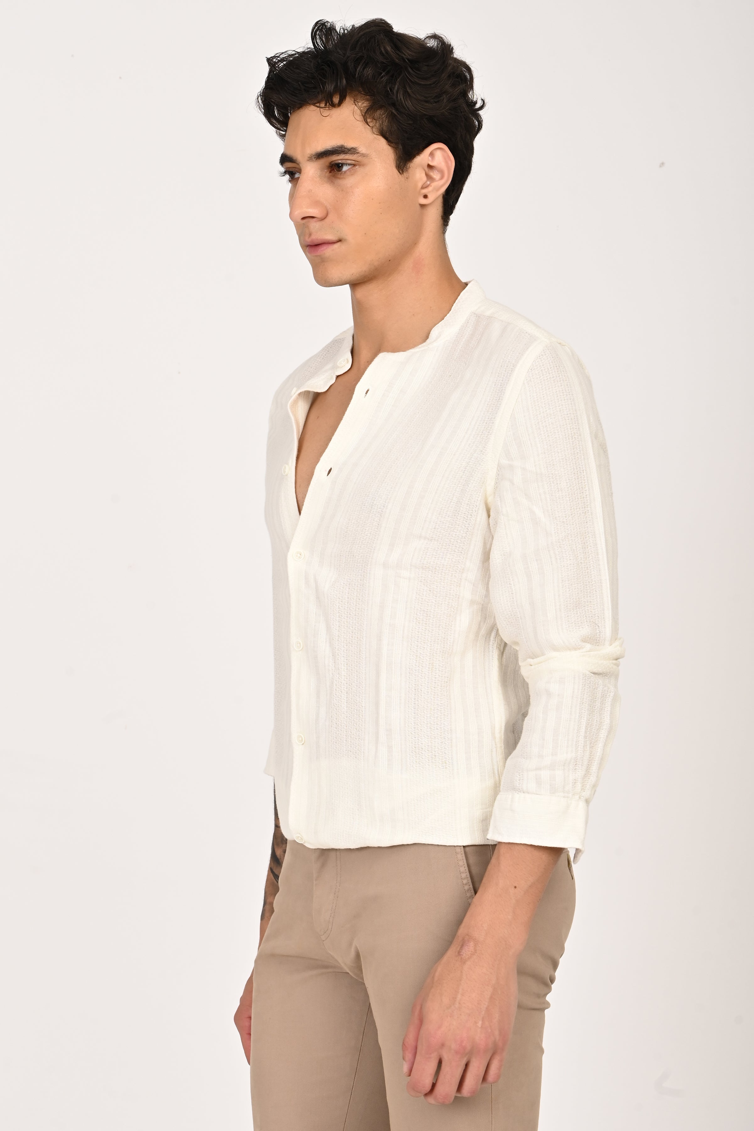 Men Dobby Striped Shirt