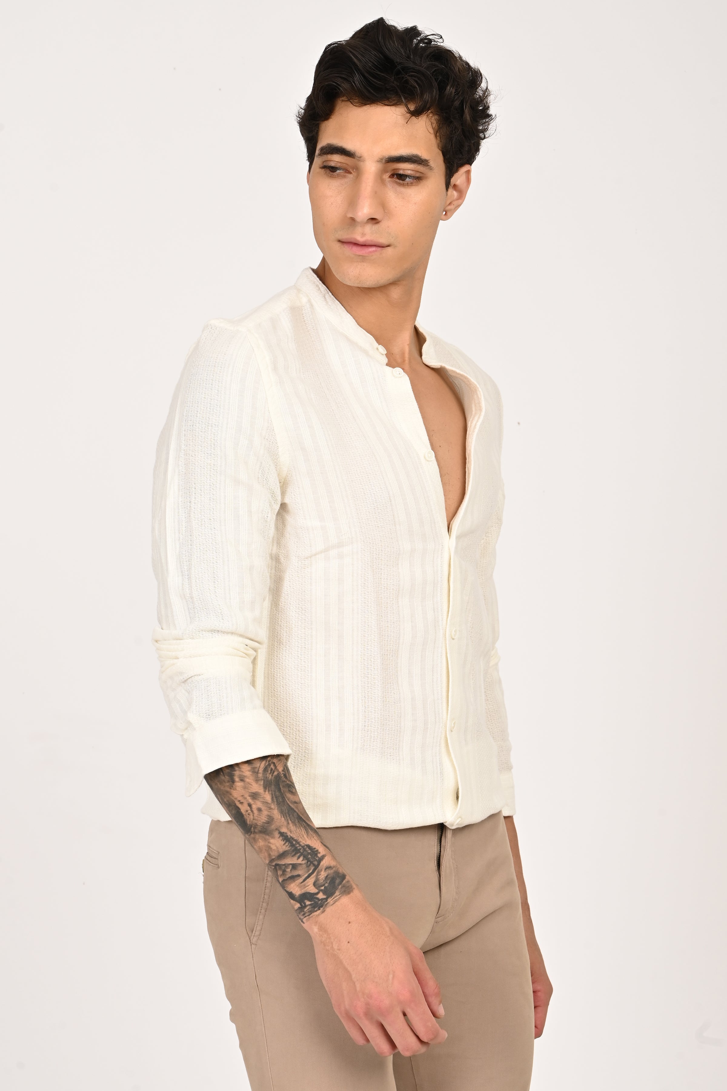 Men Dobby Striped Shirt
